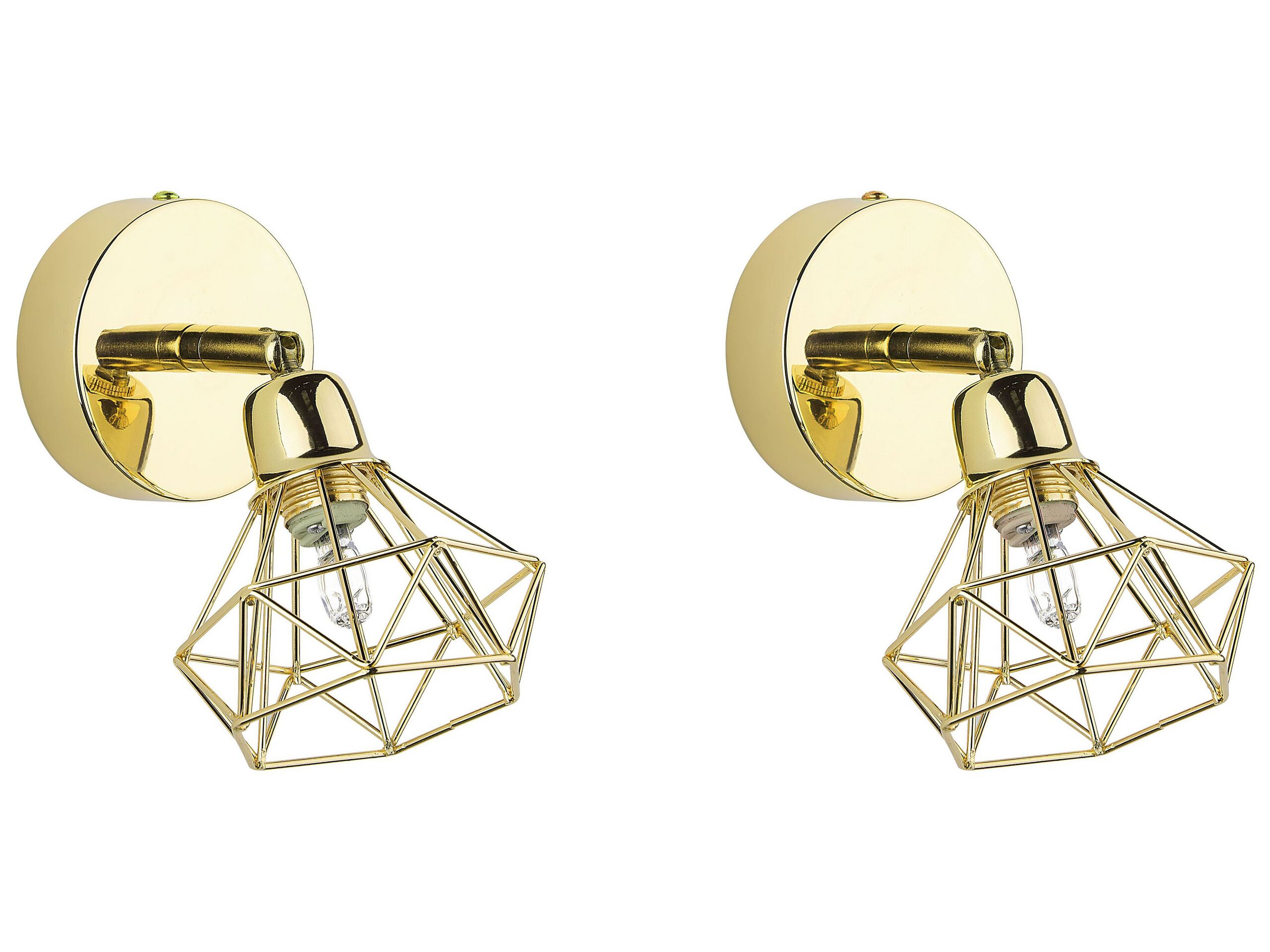 Set of 2 Metal Spotlight Lamps Gold ERMA