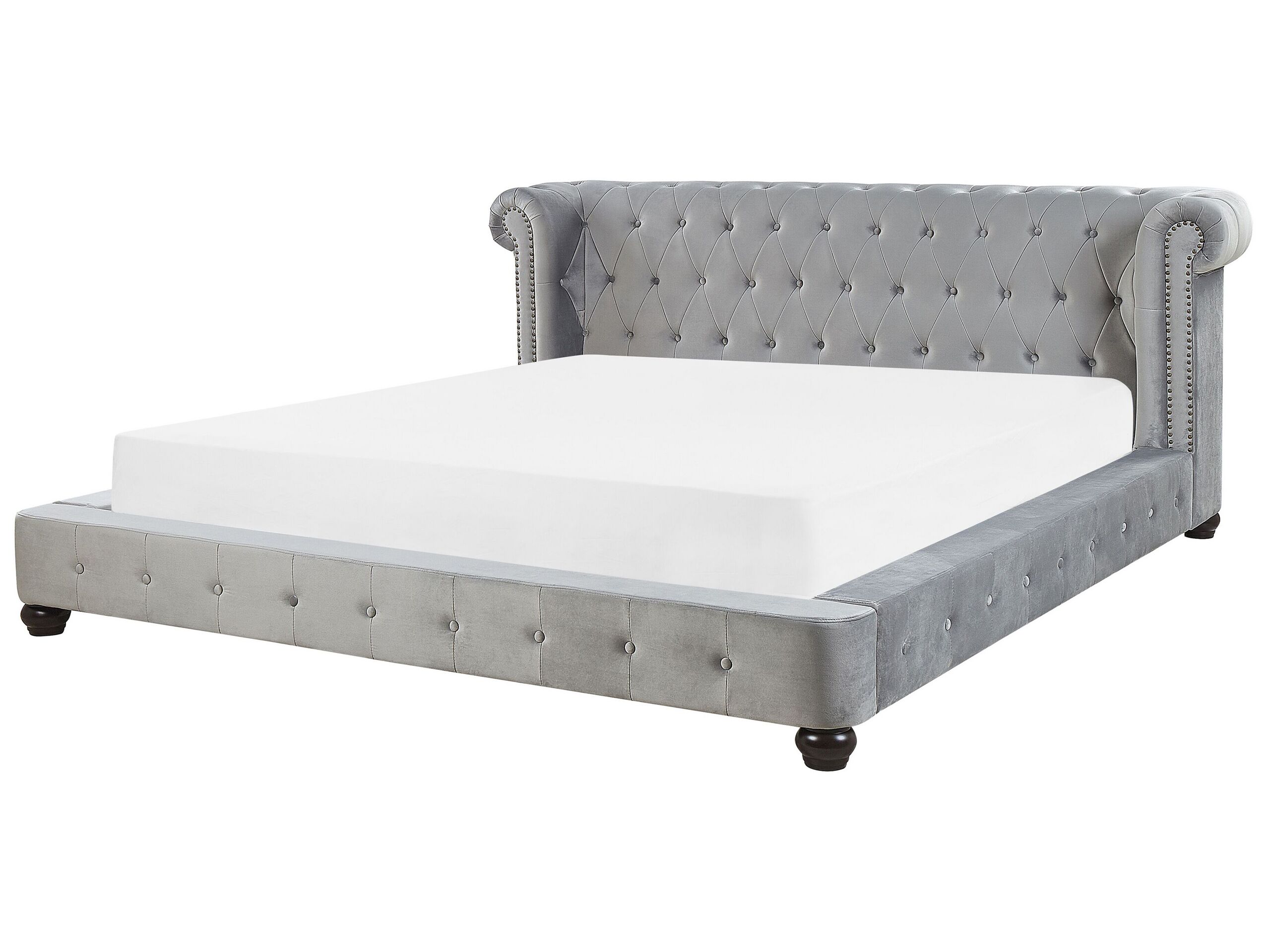 Velvet EU Super King Size Bed Grey CAVAILLON