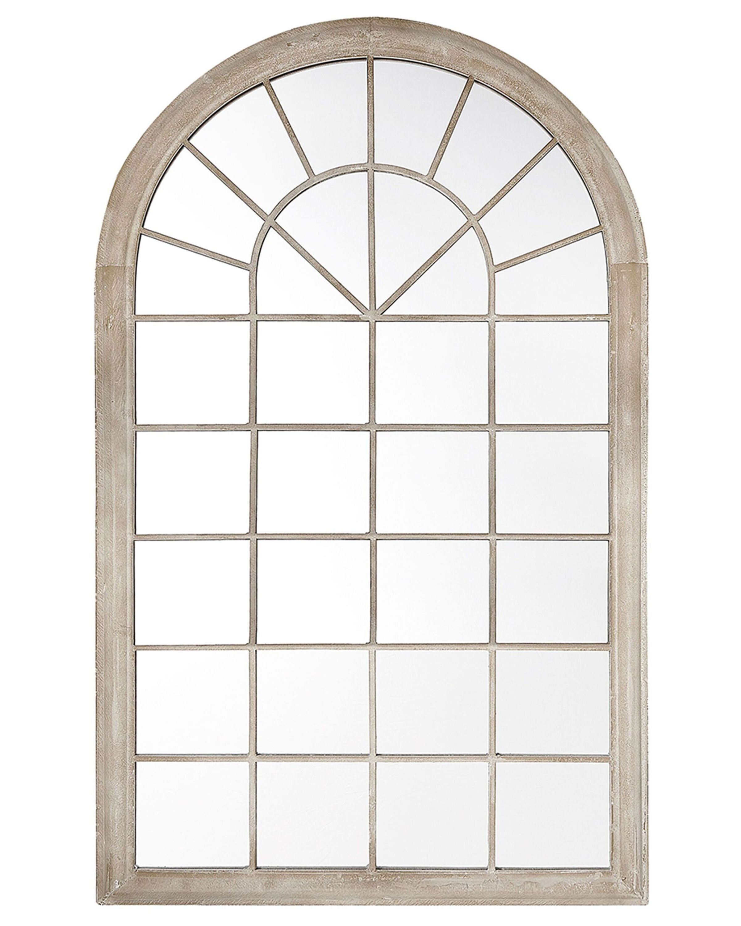 Metal Window Wall Mirror 77x130cm Beige