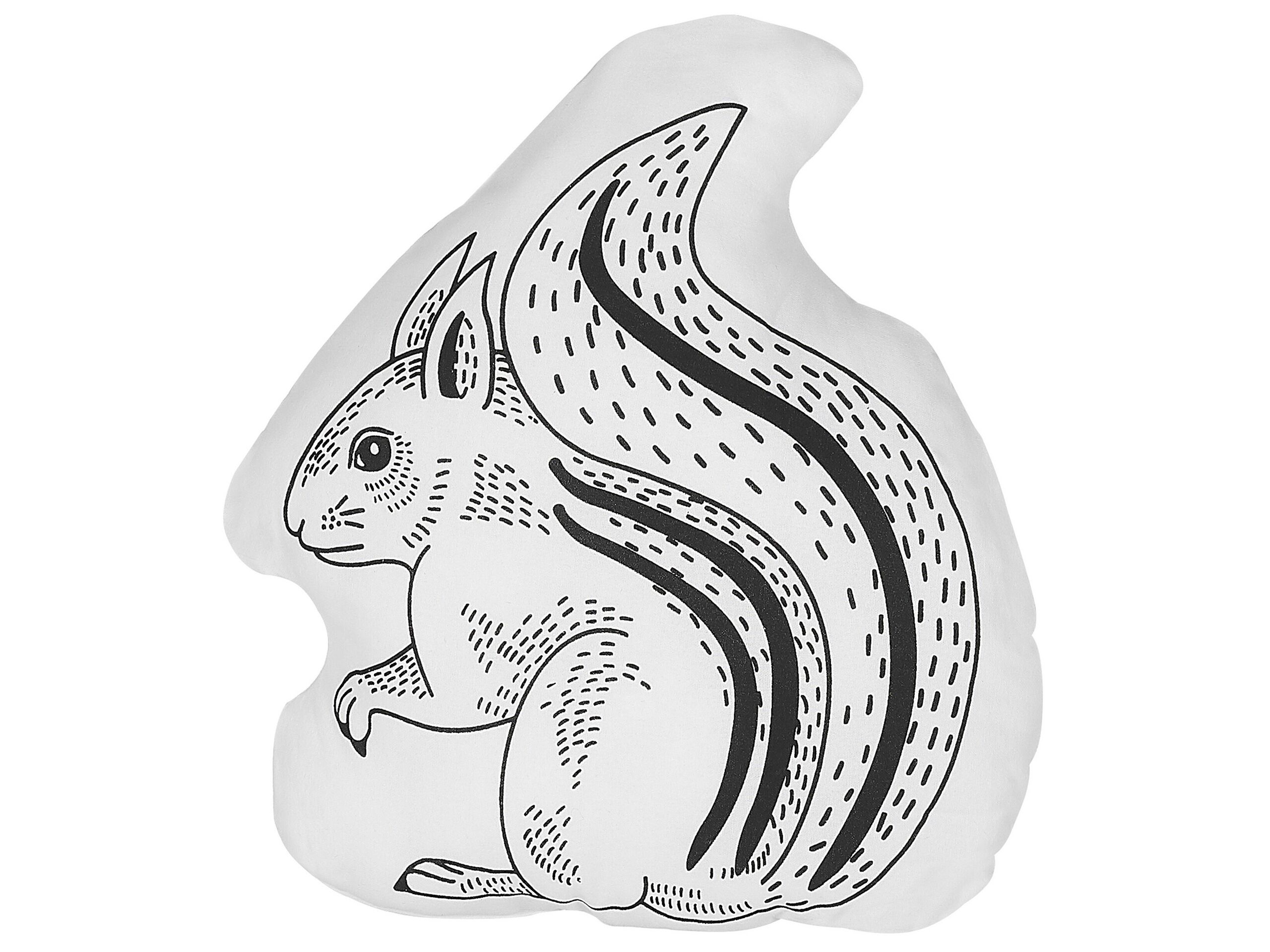 Cotton Kids Cushion Squirrel 42x48cm Black and White