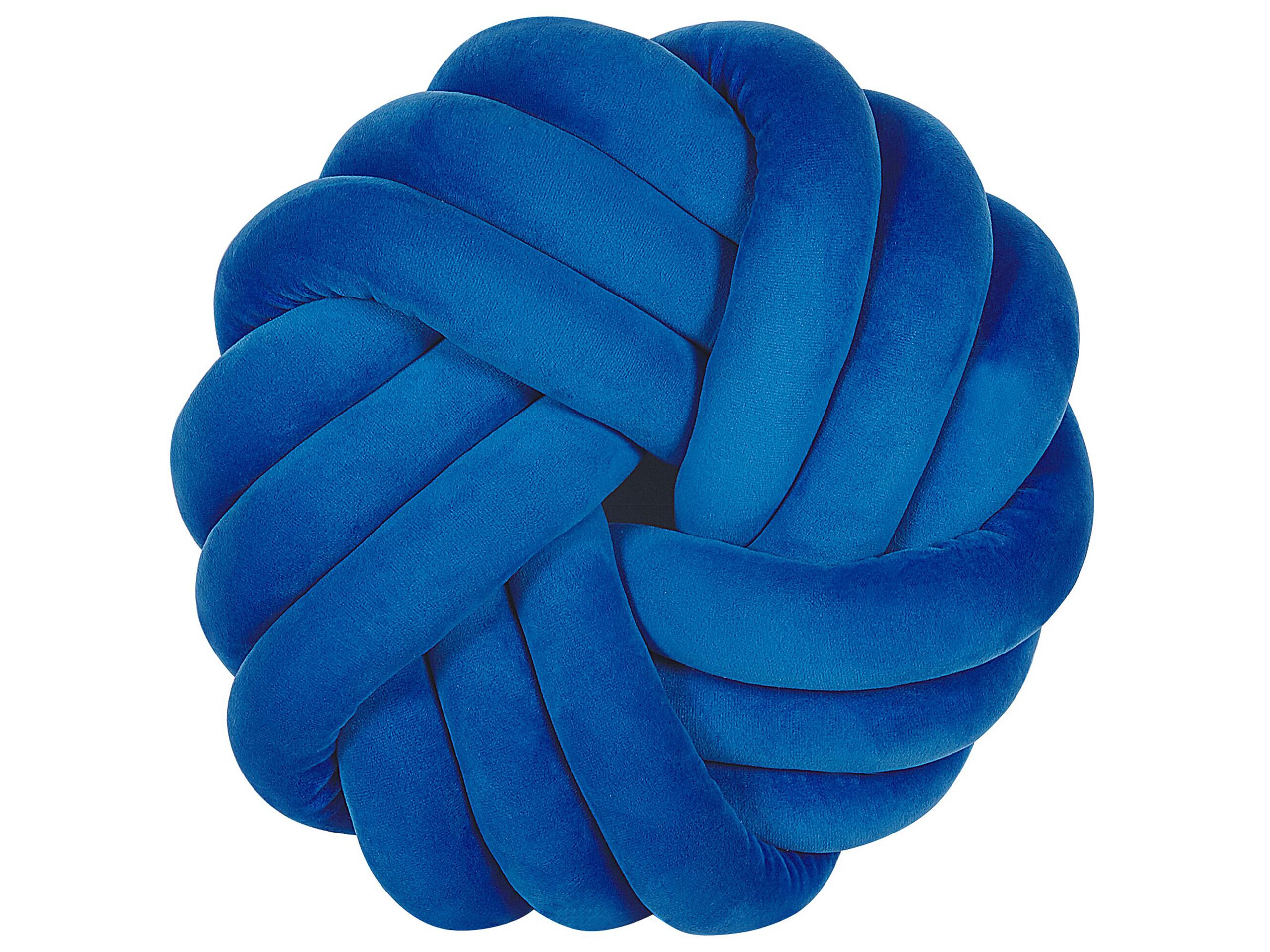 Velvet Knot Cushion 30x30cm Blue