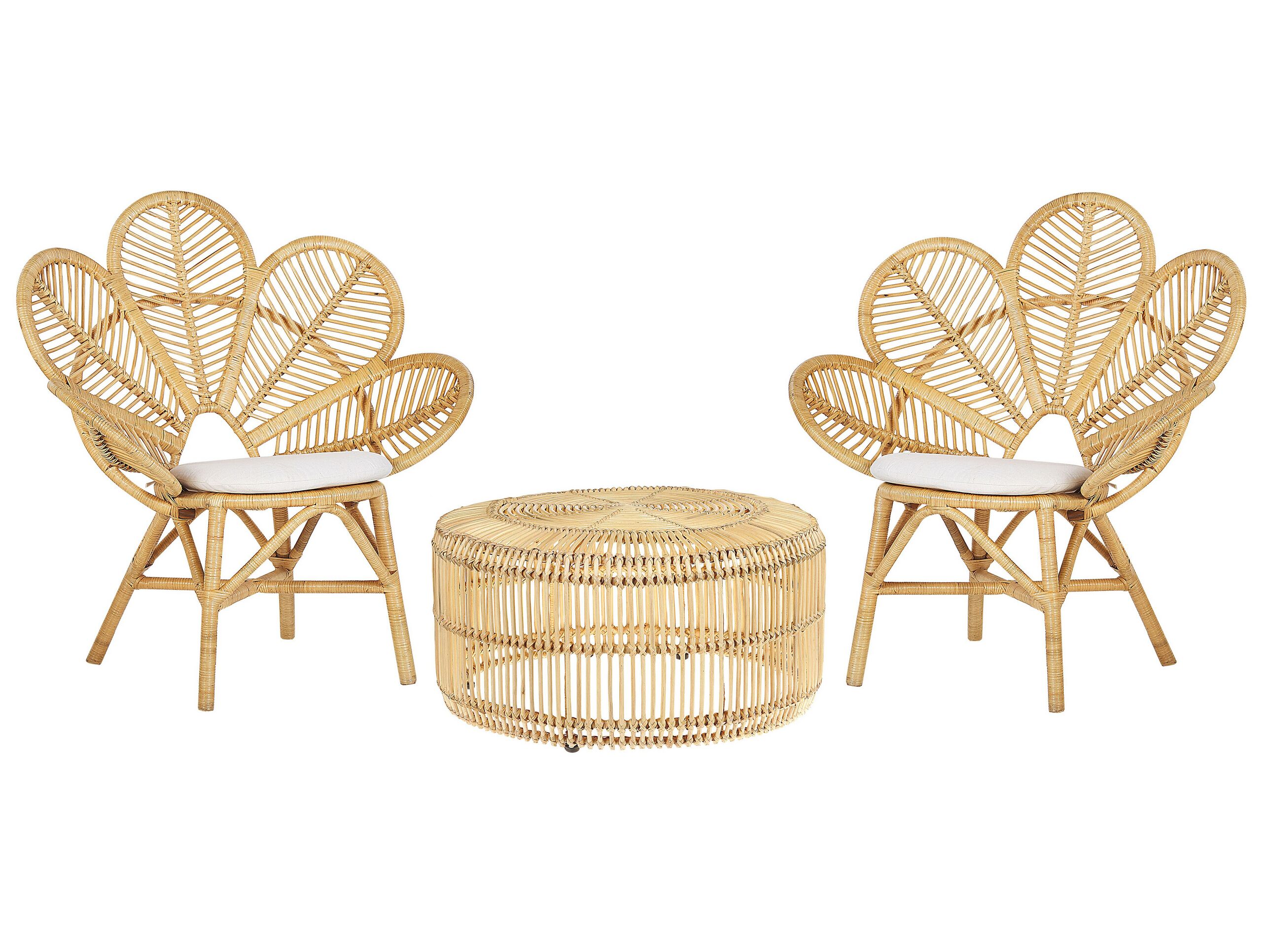 Rattan Bistro Set Beige FLORENTINE / LIMNI