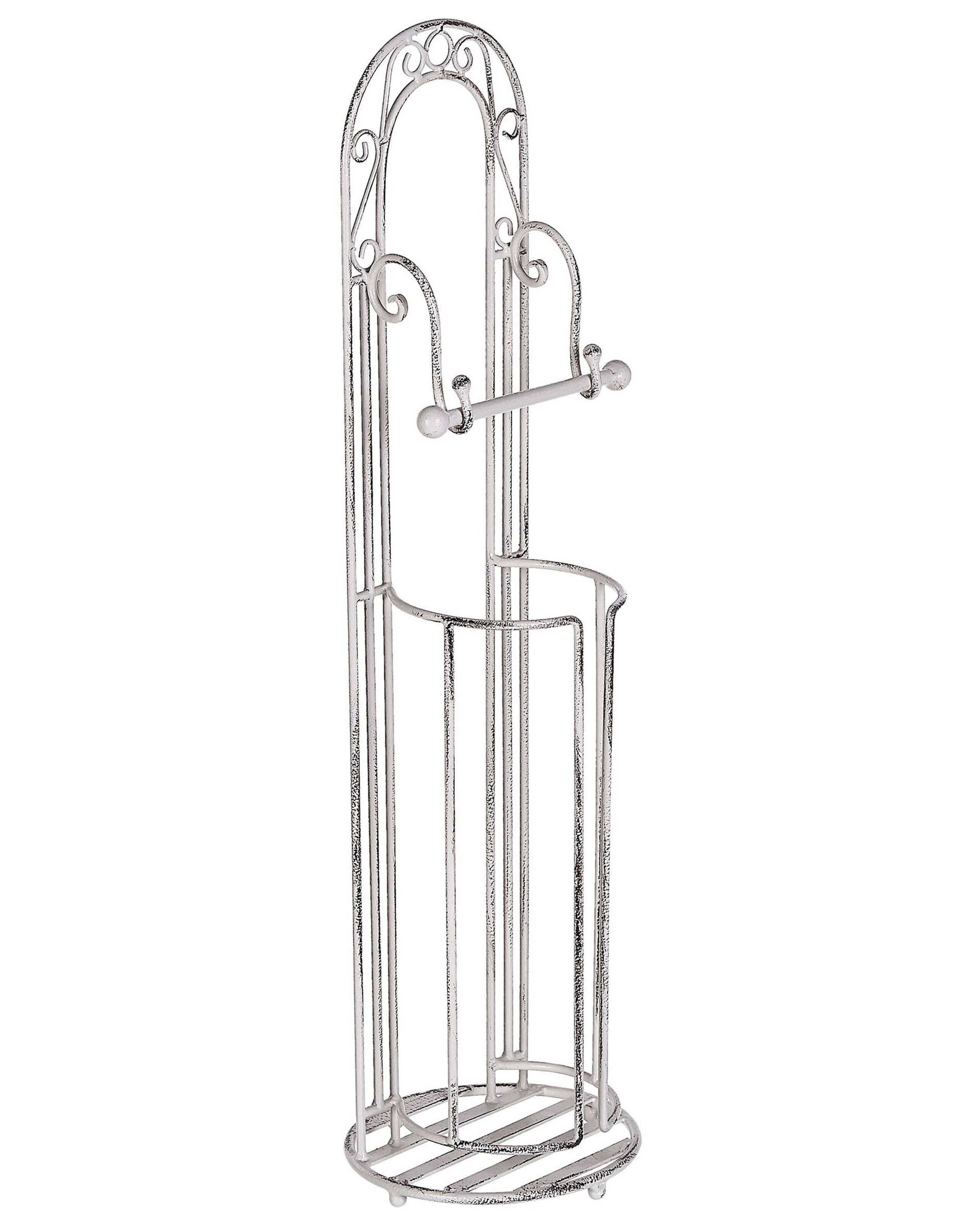 Freestanding Metal Toilet Paper Holder White TEMUCO