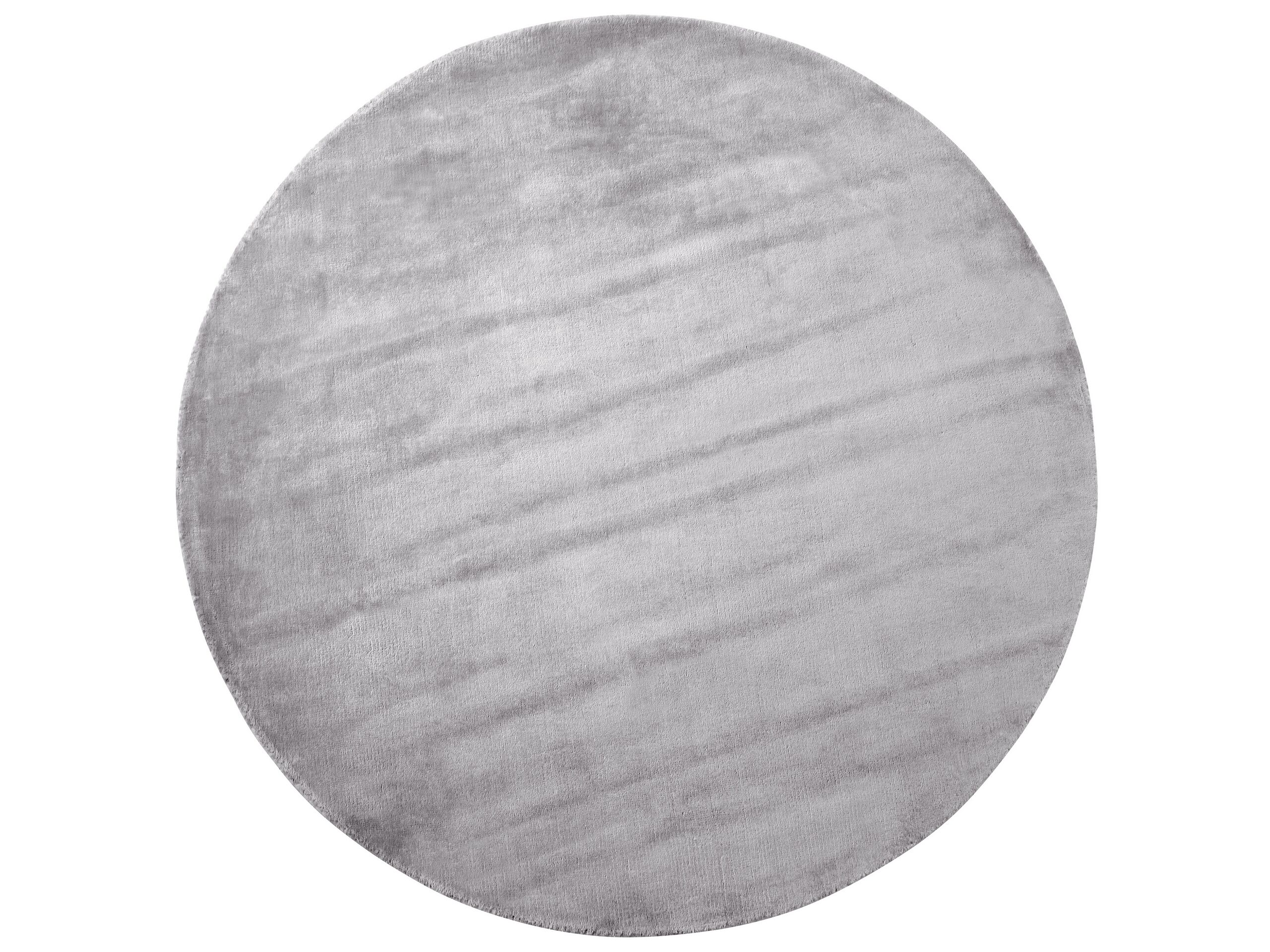 Round Viscose Area Rug 140cm Light Grey