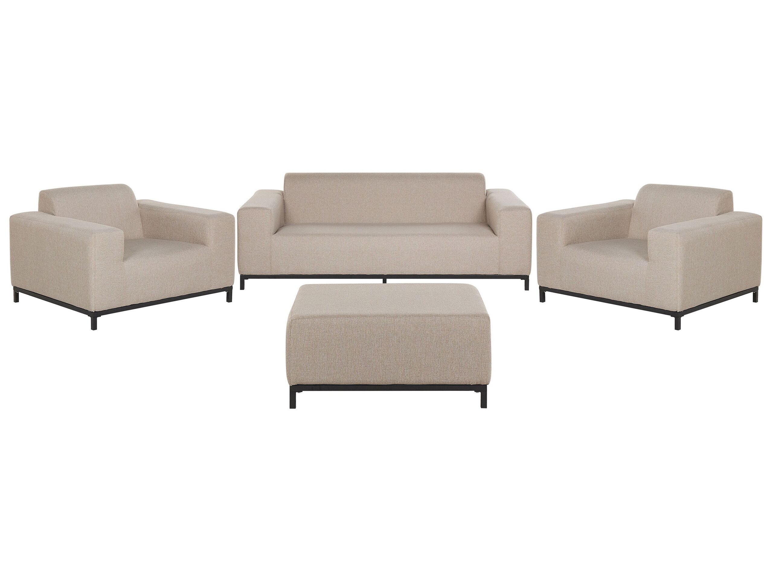 5 Seater Garden Sofa Set Beige with Black ROVIGO