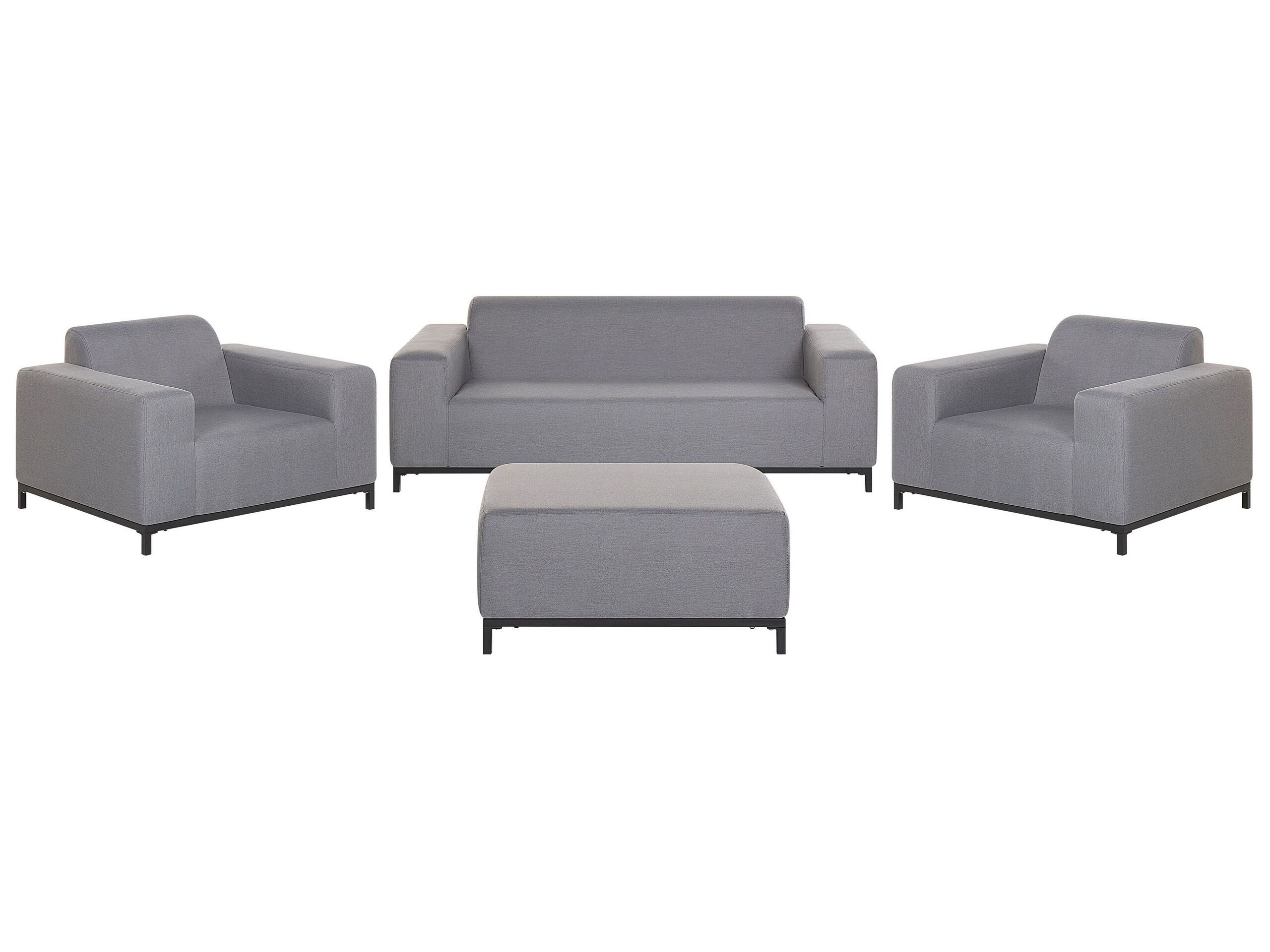 5 Seater Garden Sofa Set Grey with Black ROVIGO