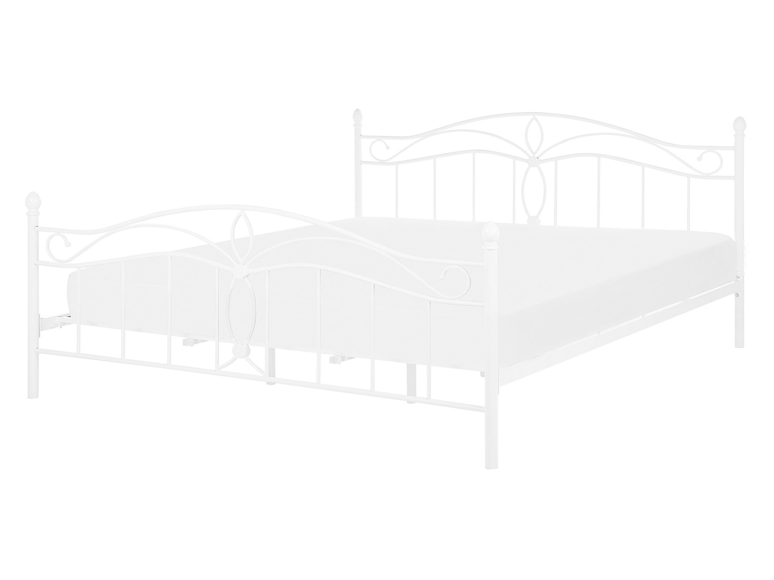 Metal EU Double Size Bed White ANTLIA