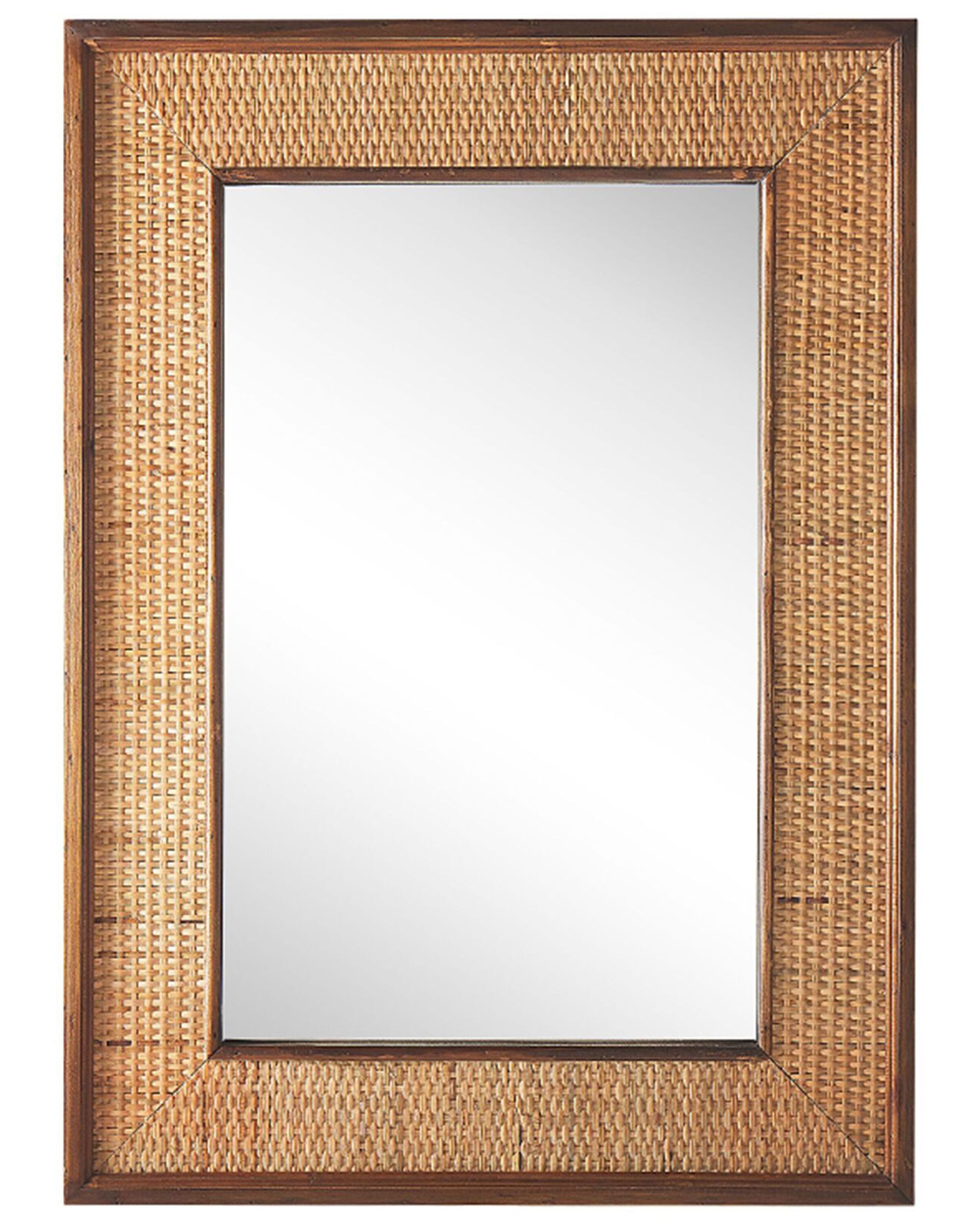 Bamboo Wall Mirror 54x74cm Light Wood
