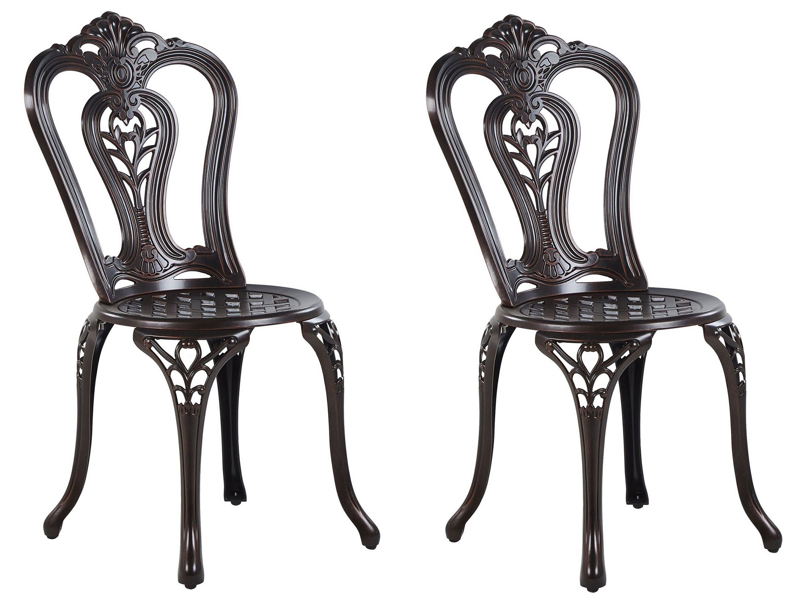 Set of 2 Garden Chairs Brown BOVINO