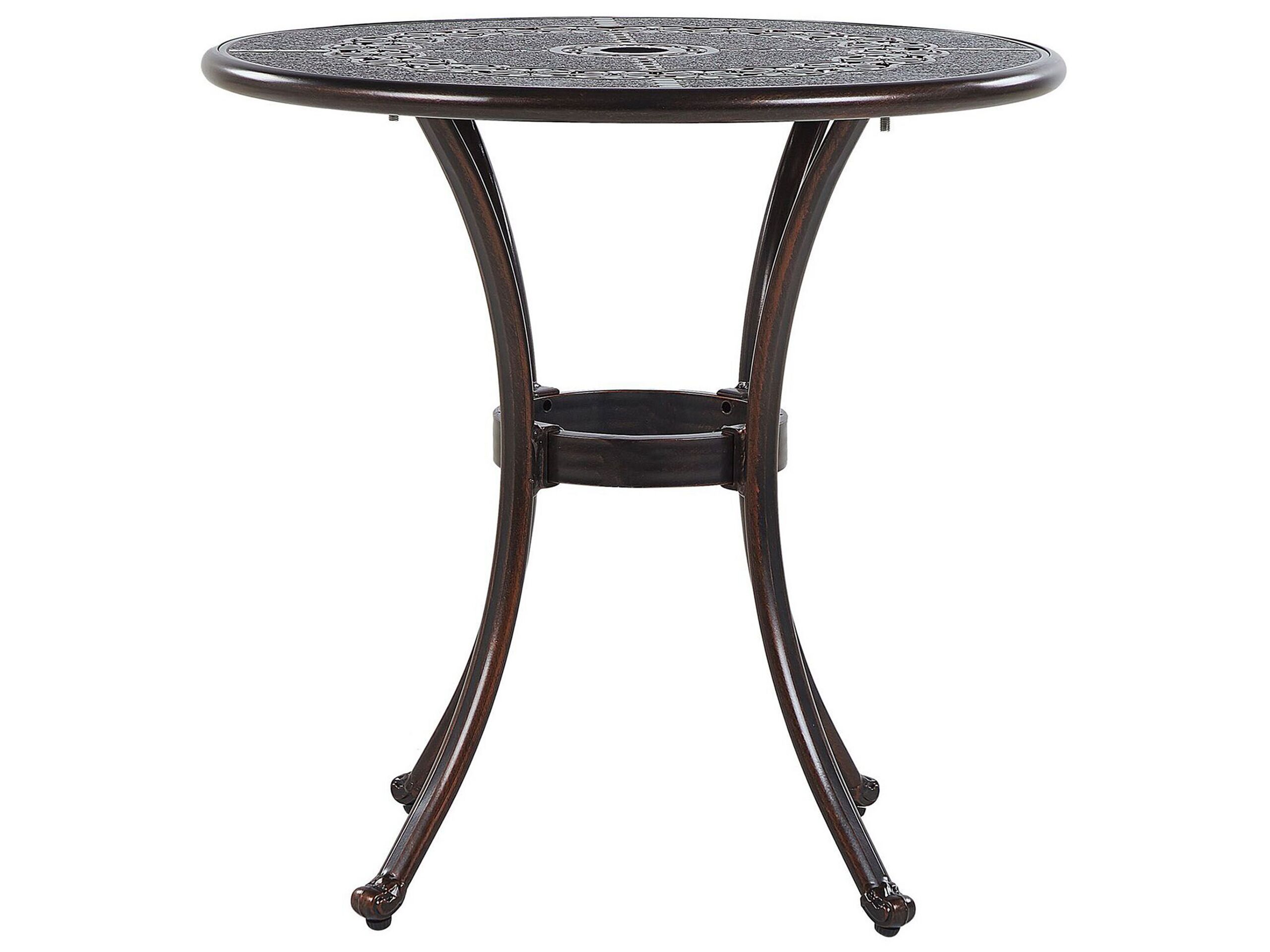 Round Garden Dining Table âŒ€ 65 cm Brown BOVINO