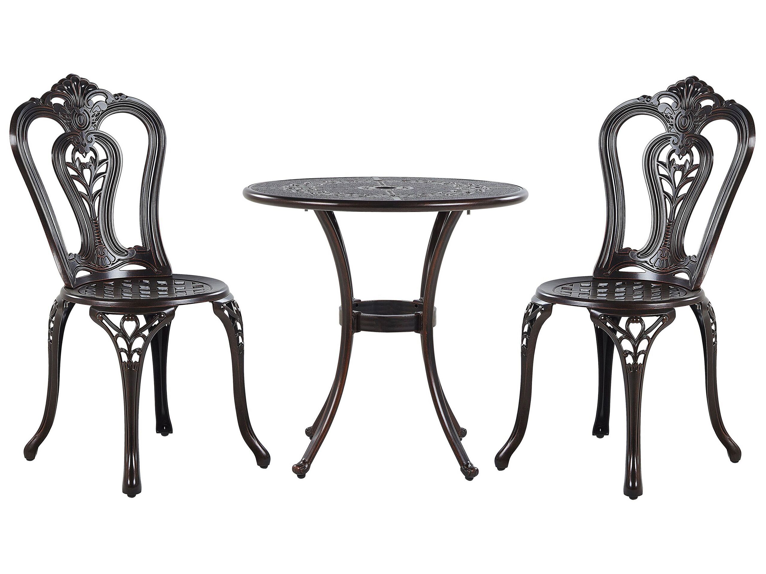 Metal Garden Bistro Set Brown BOVINO