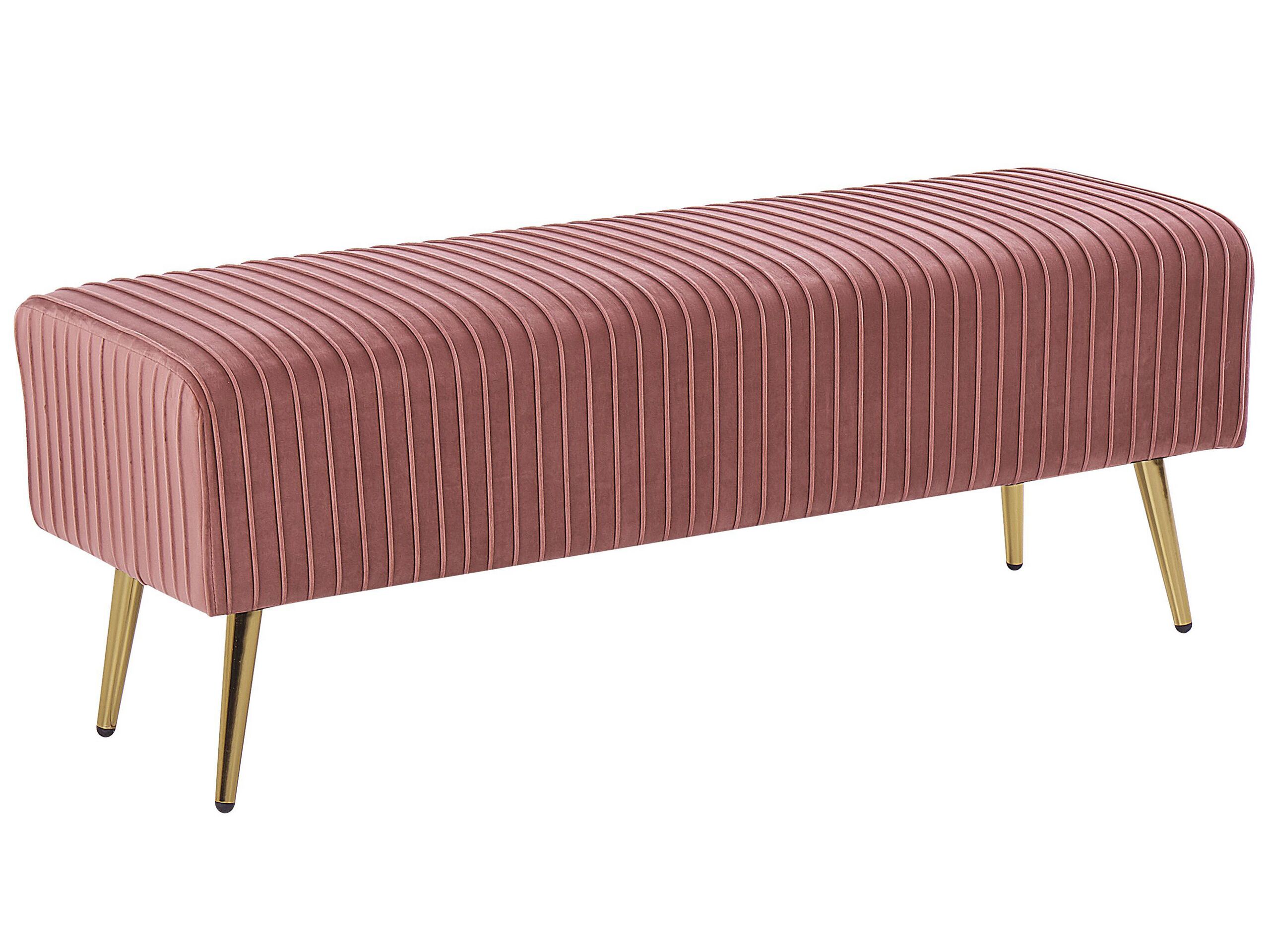 Velvet Bedroom Bench Pink PATERSON