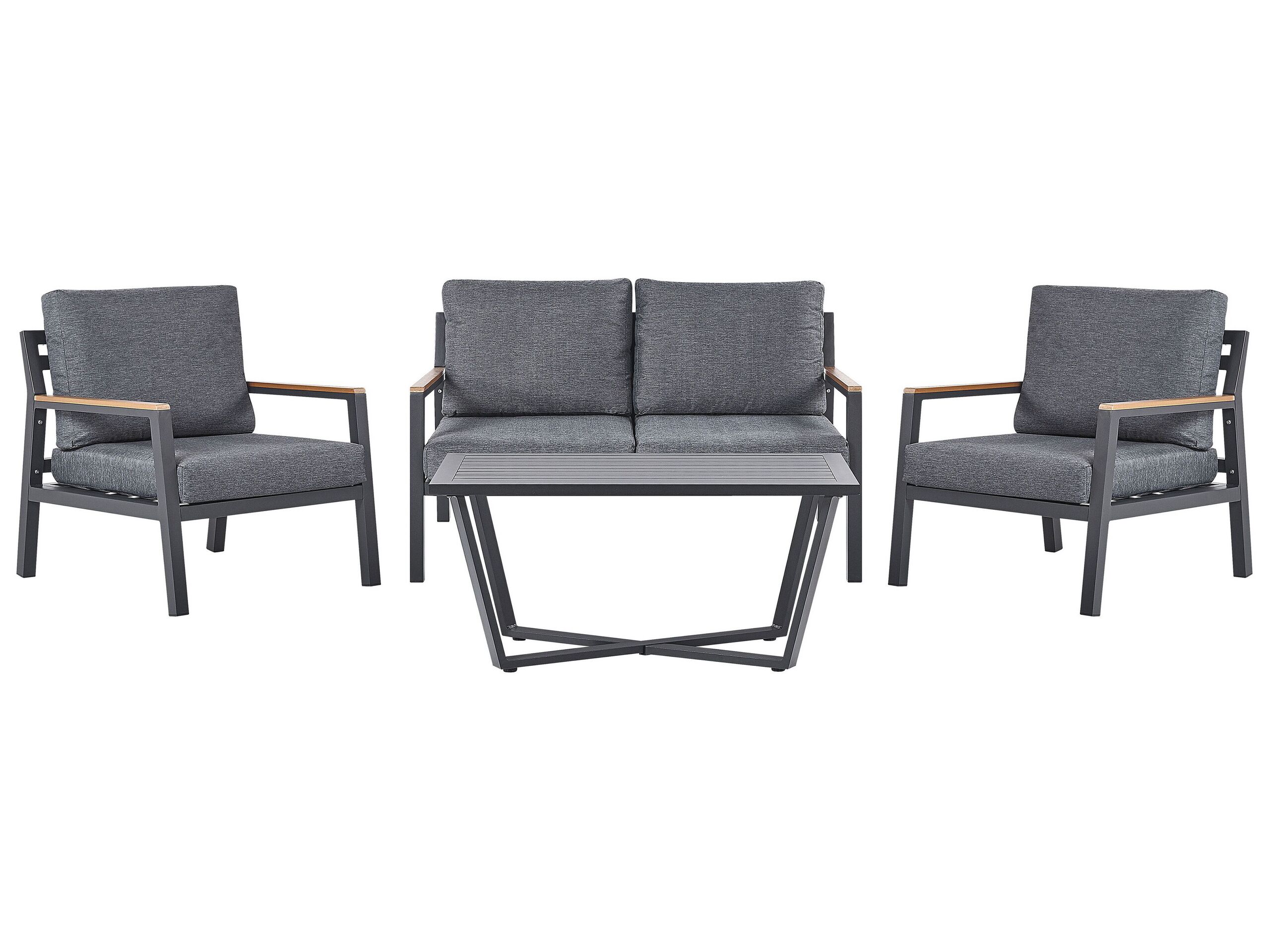4 Seater Aluminium Garden Sofa Set Dark Grey DELIA