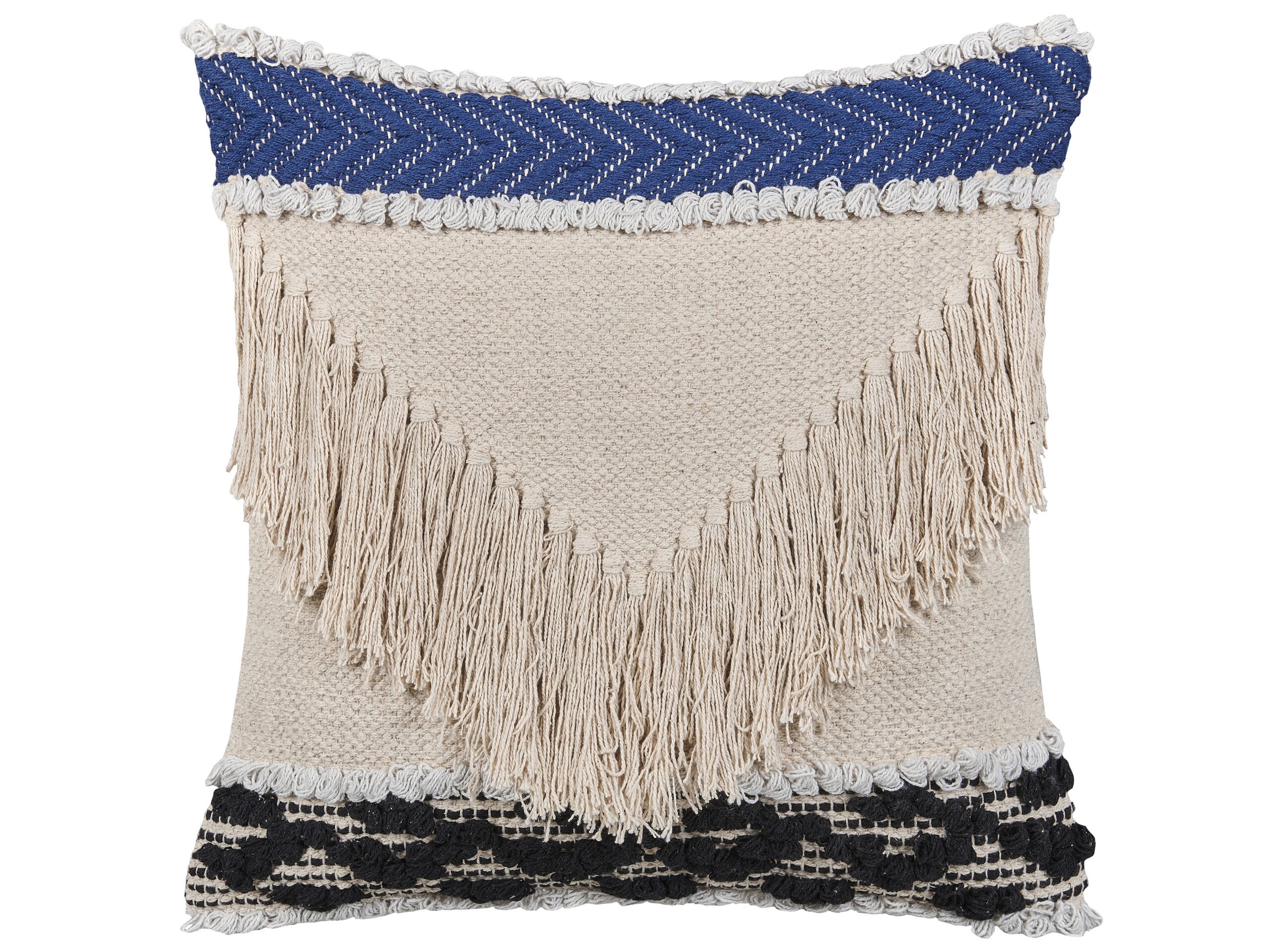 Cotton Cushion with Tassels 45x45cm Beige