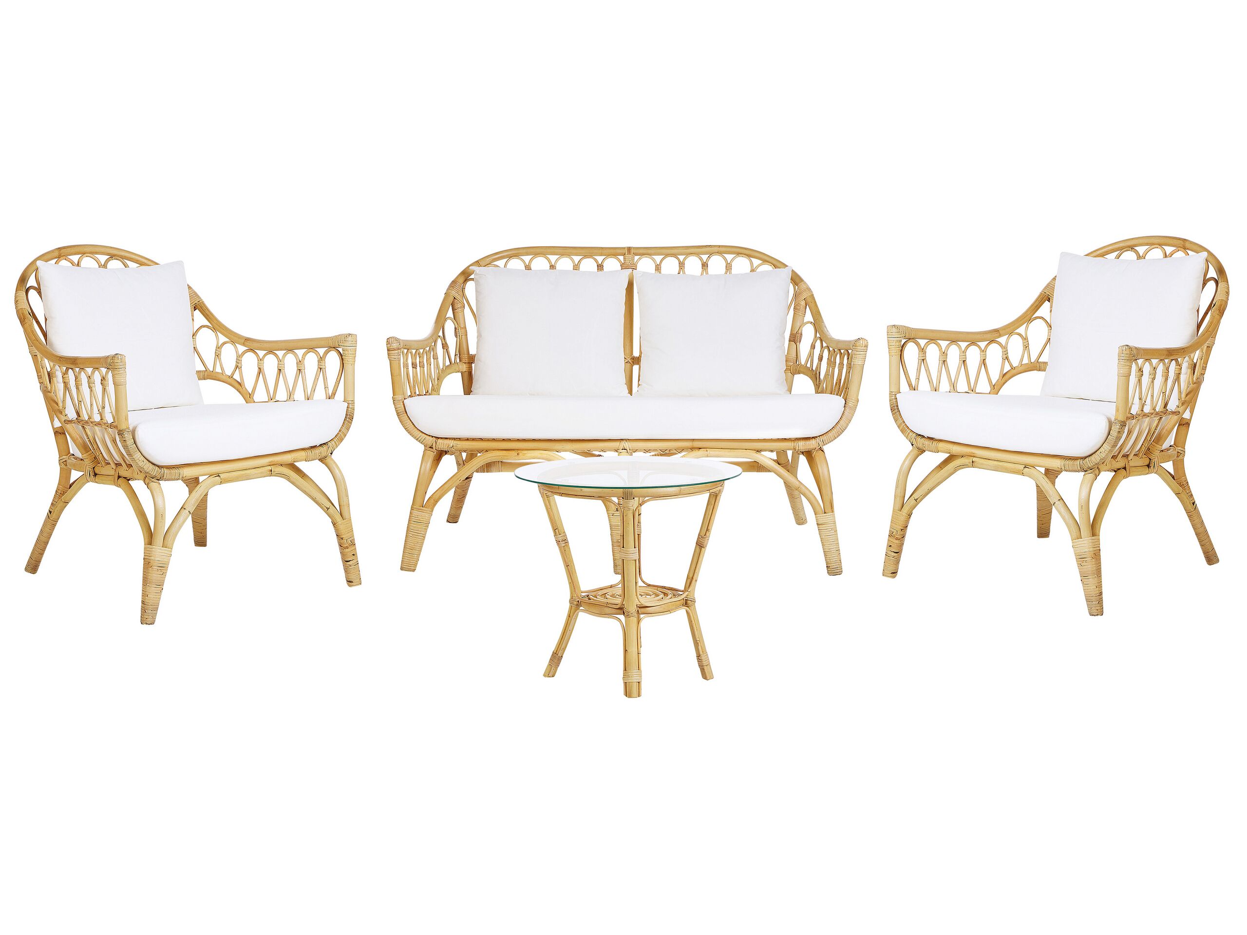 4 Seater Rattan Sofa Set Natural SIBARI