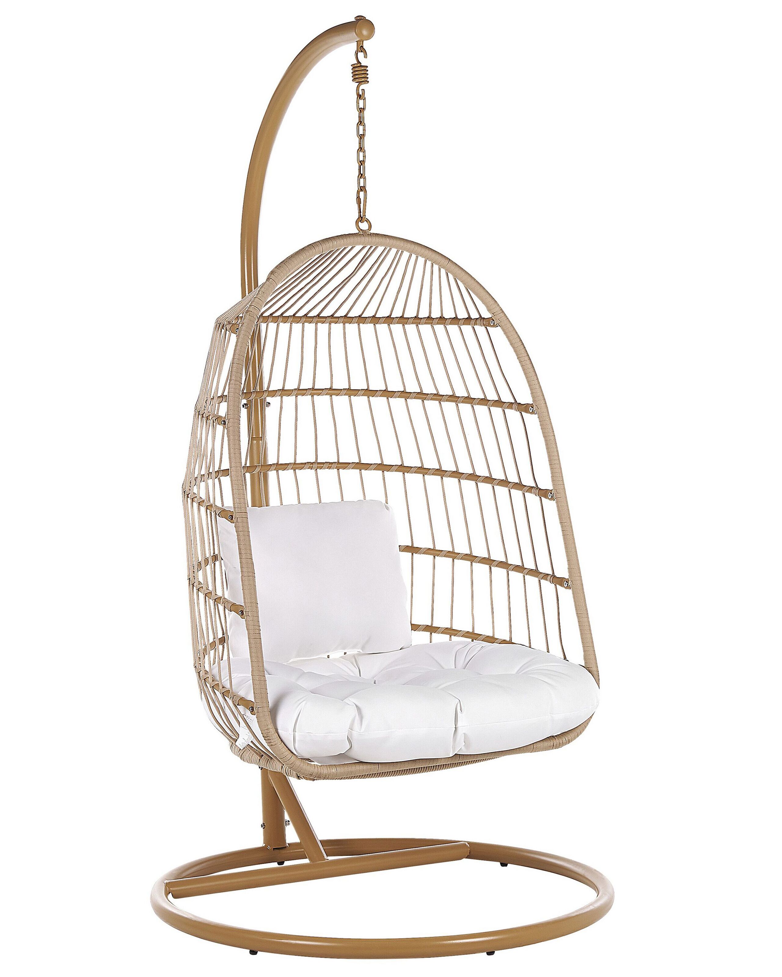 Hanging Chair with Stand Beige ALLERA
