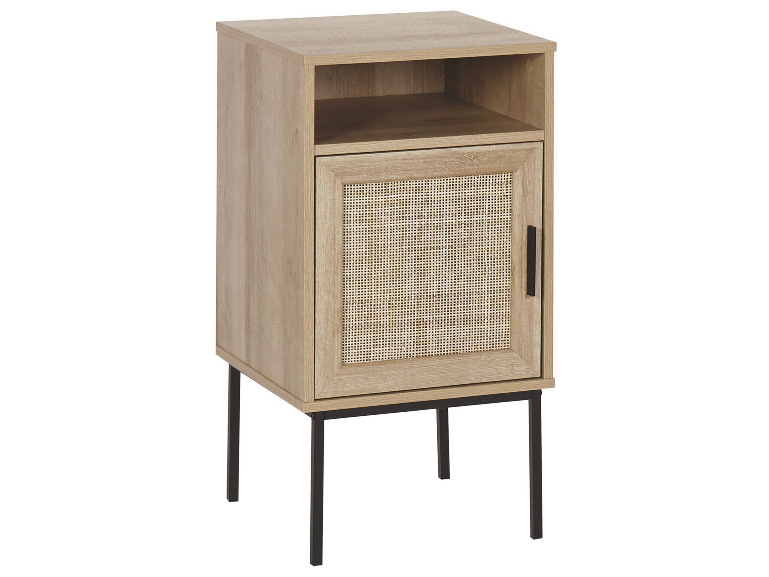 Bedside Table - BARNET Nightstand Light Wood and Black 40cm