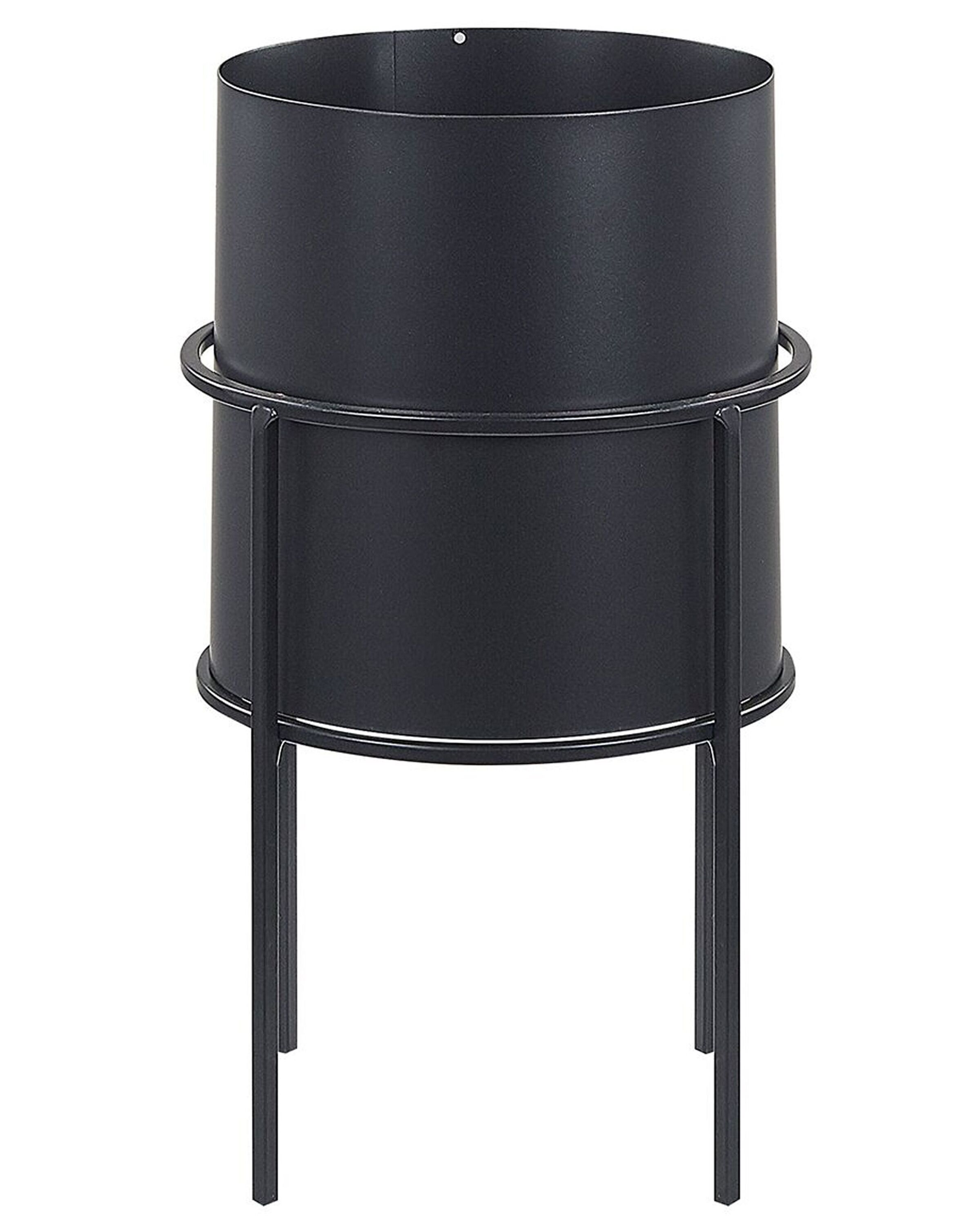 Metal Plant Pot Stand 16 x 16 x 28 cm Black MILEA