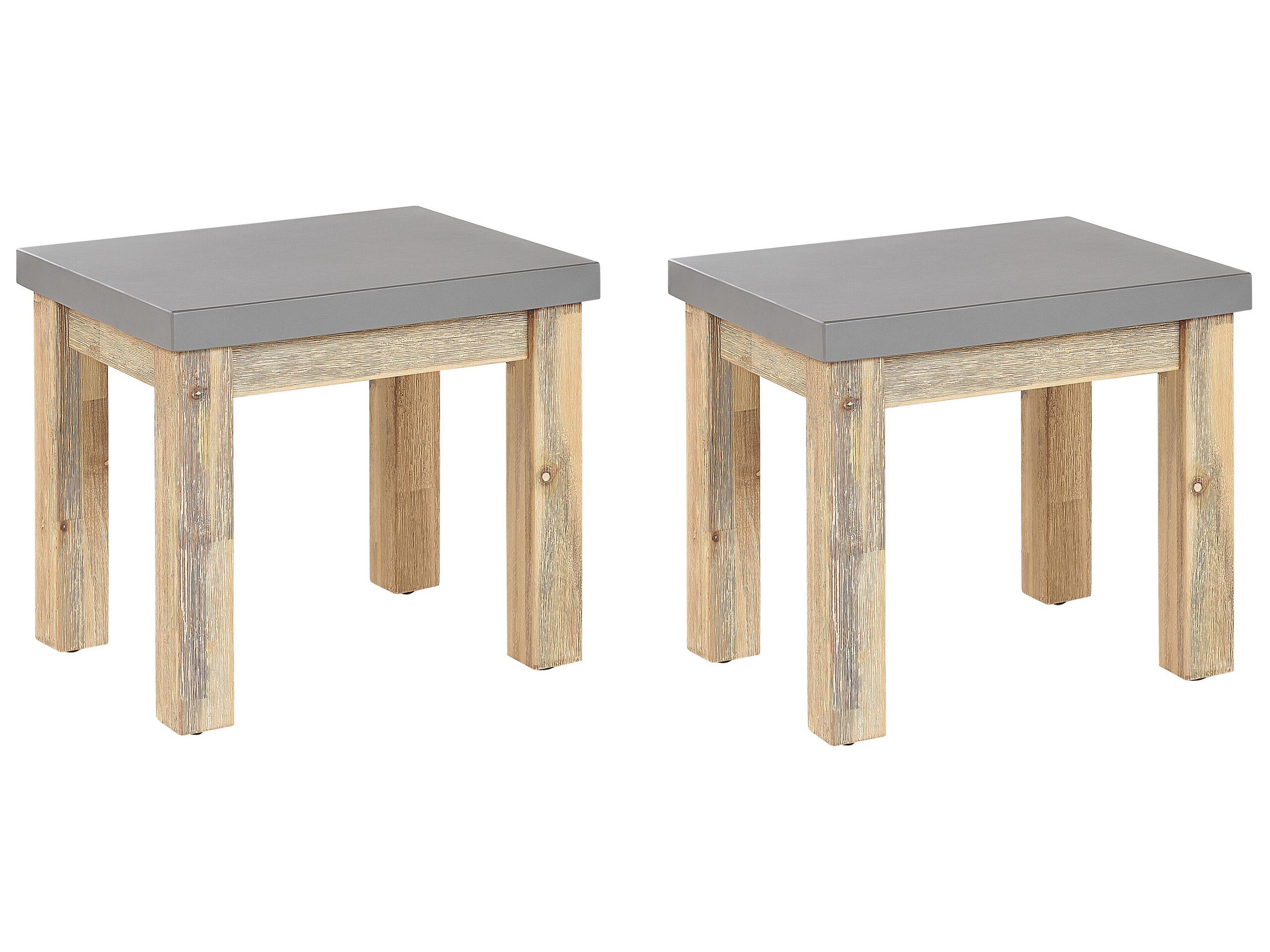 Set of 2 Concrete Garden Stools Grey OSTUNI