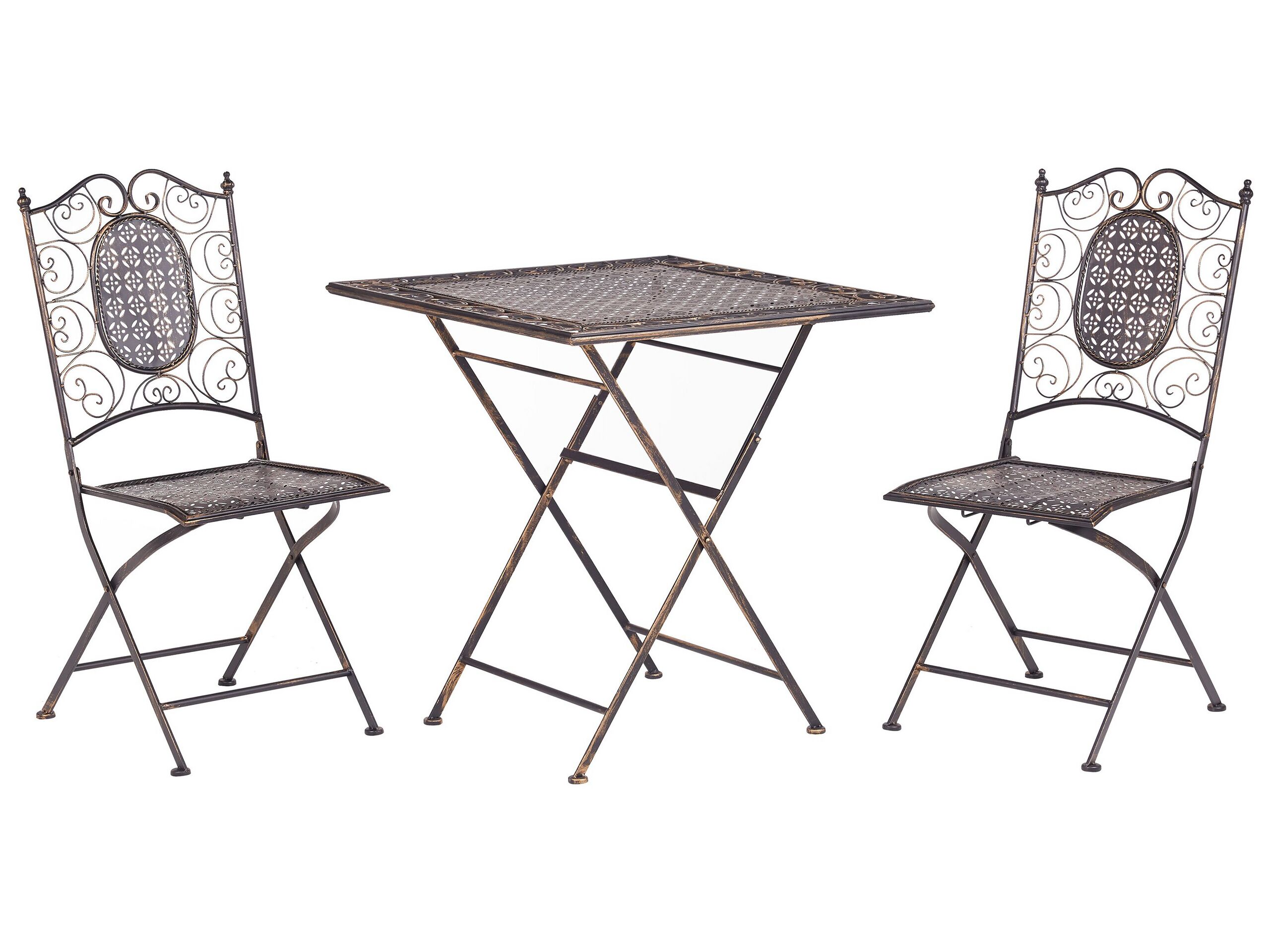 Metal Garden Bistro Set Black BORMIO