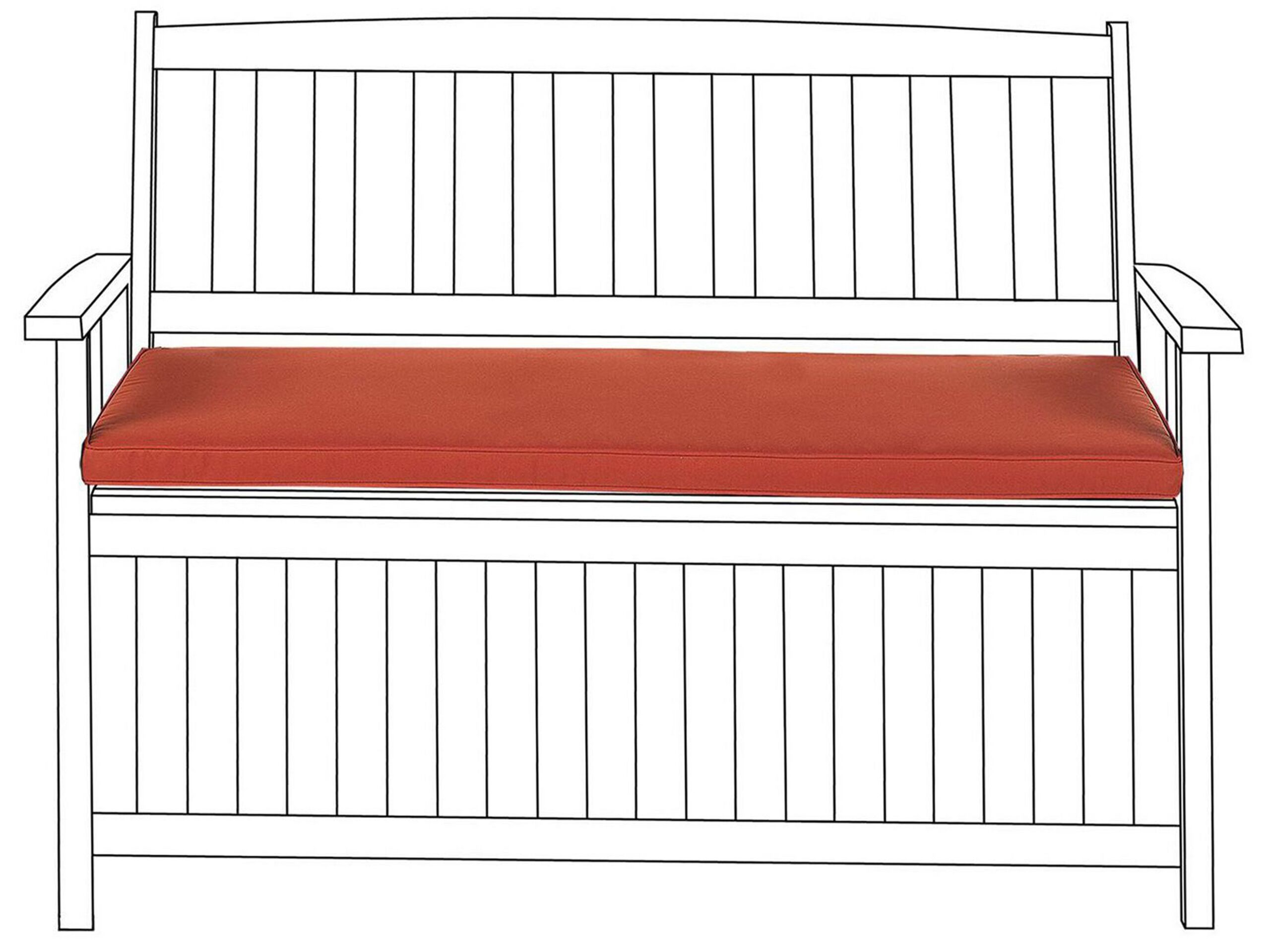Bench Seat Pad Cushion 45 x 108 cm Red SOVANA