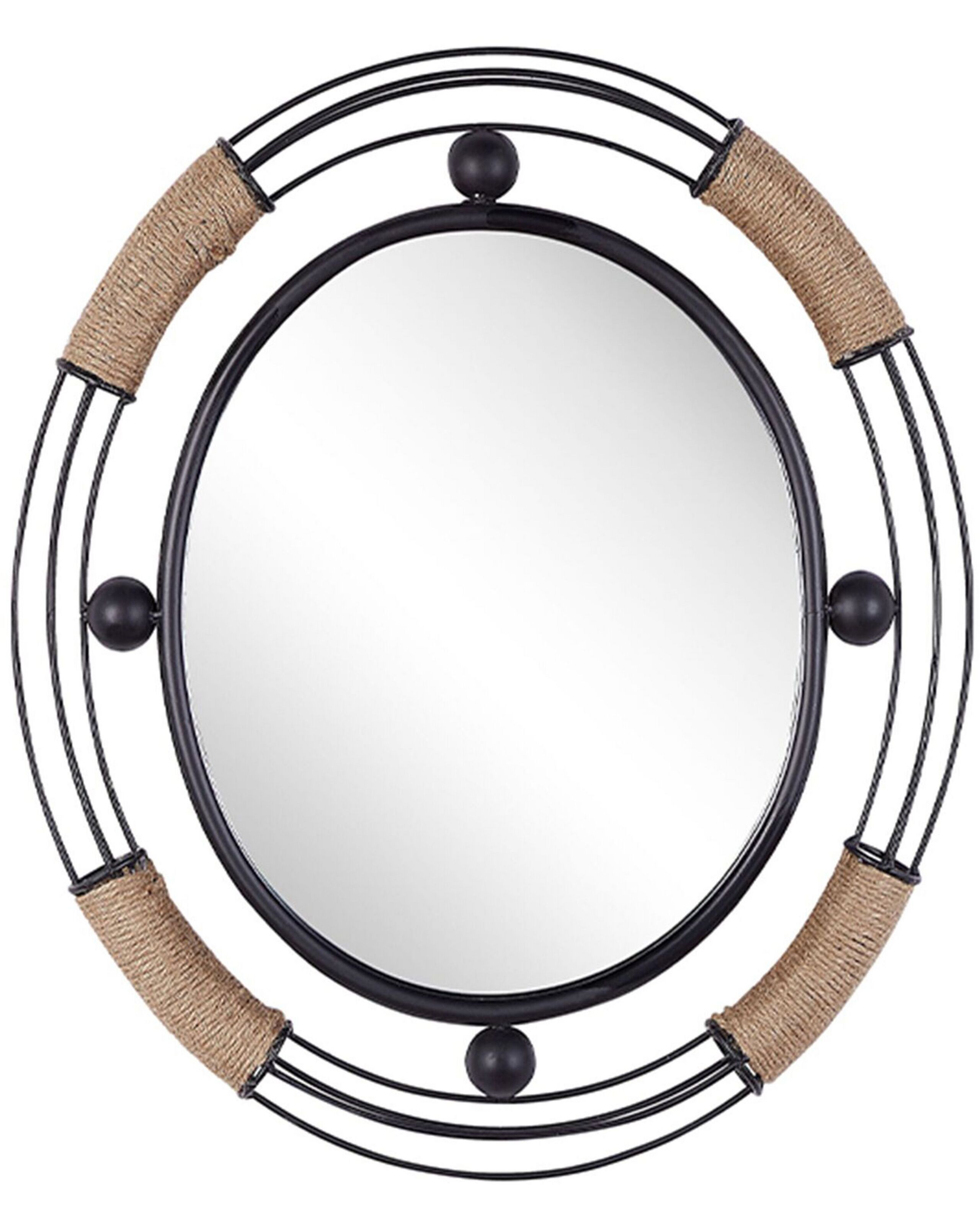 Metal Wall Mirror 55x50cm Black
