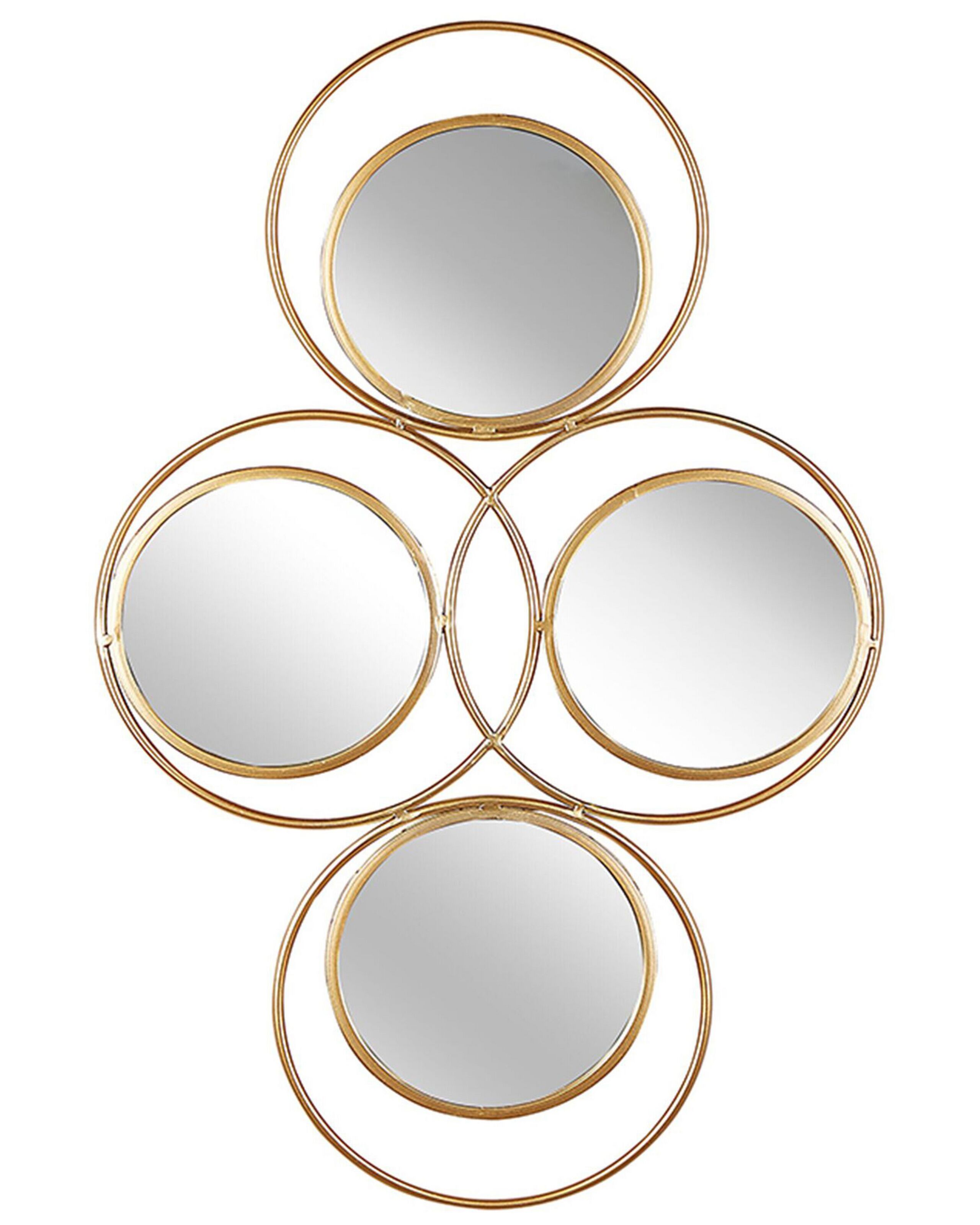 Metal 4-Pcs Wall Mirror 50x80cm Gold