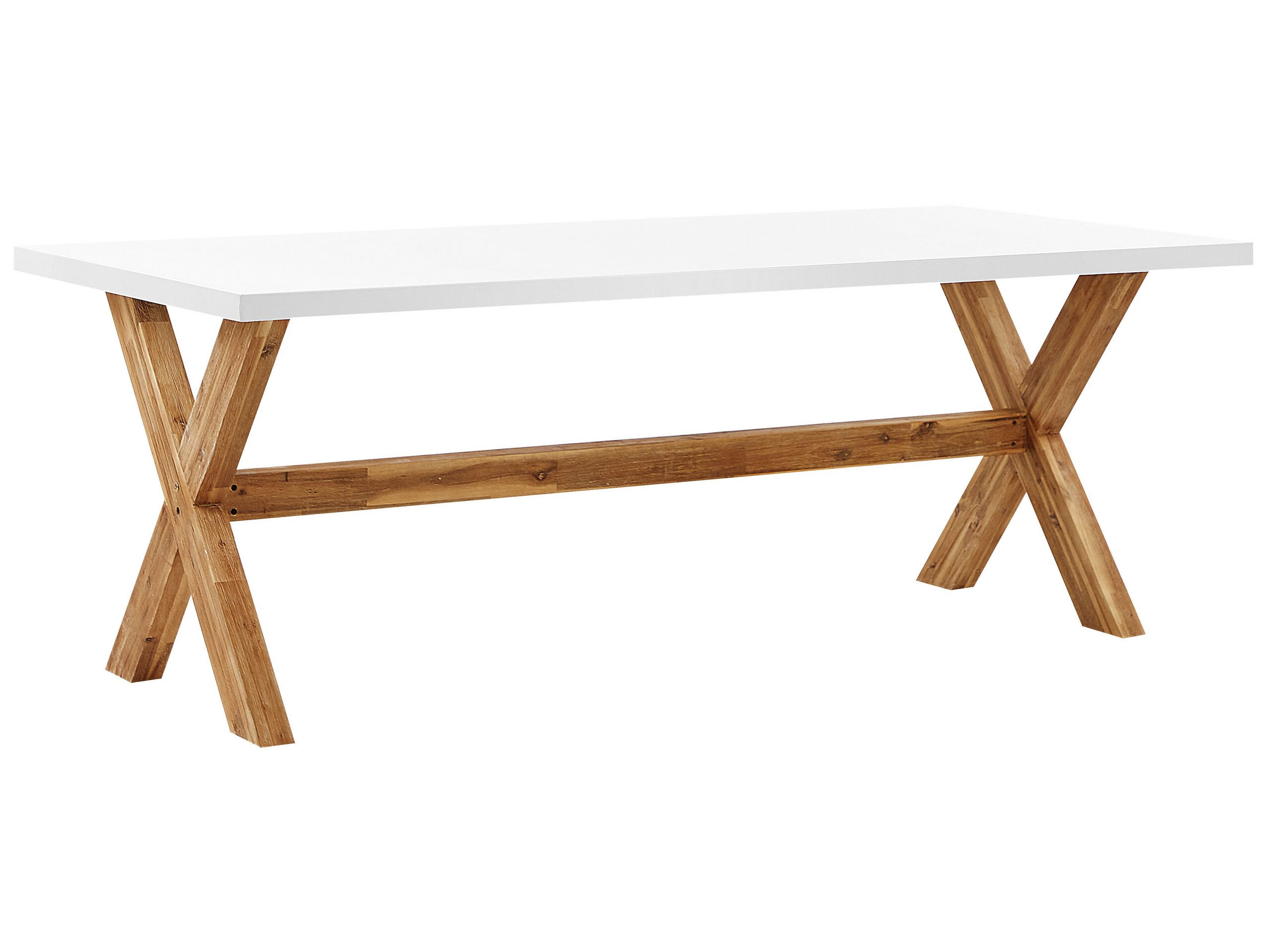 Concrete Garden Table 200 x 100 cm White OLBIA