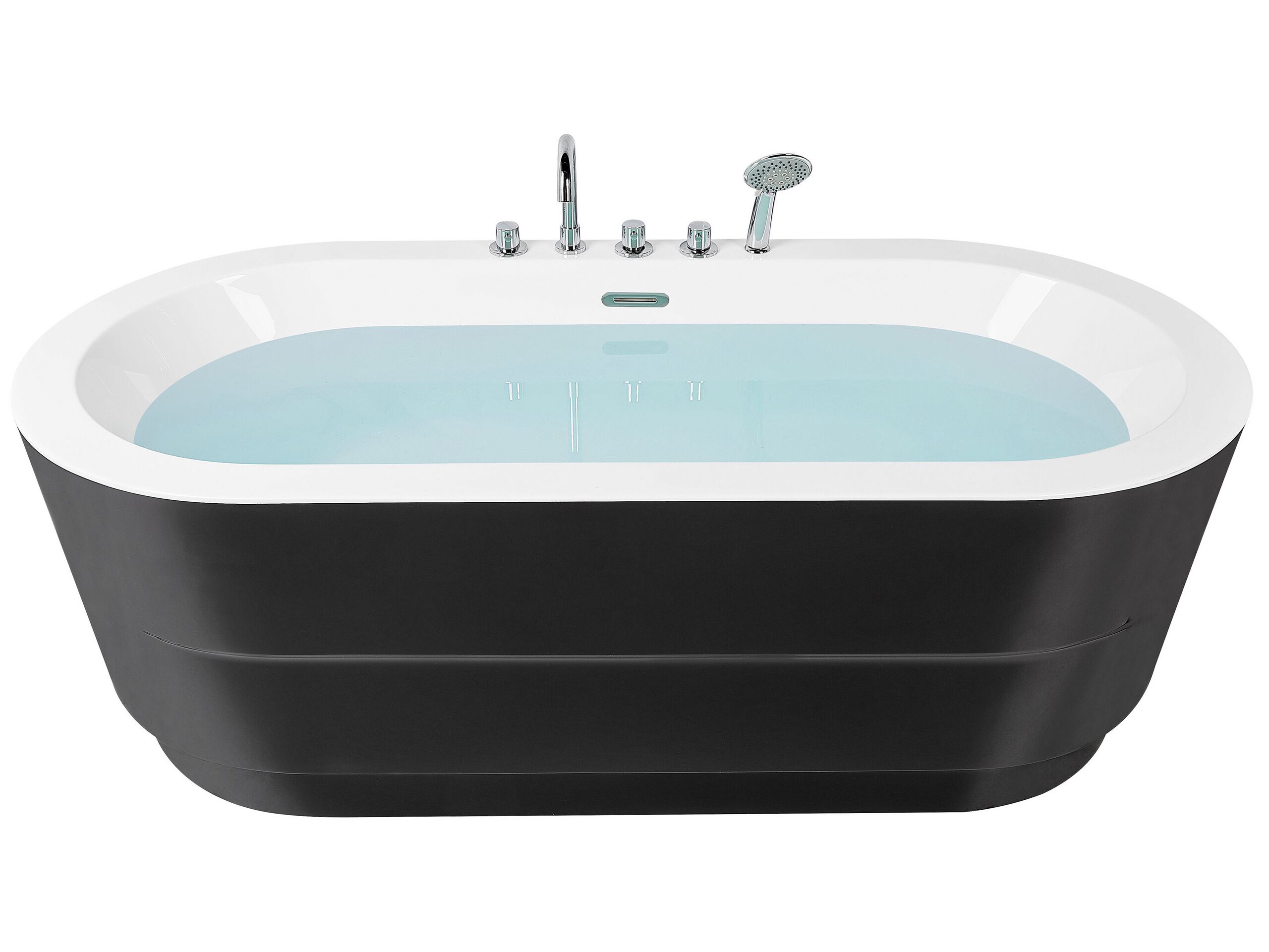 Freestanding Bath with Fixtures 1700 x 800 mm Black EMPRESA