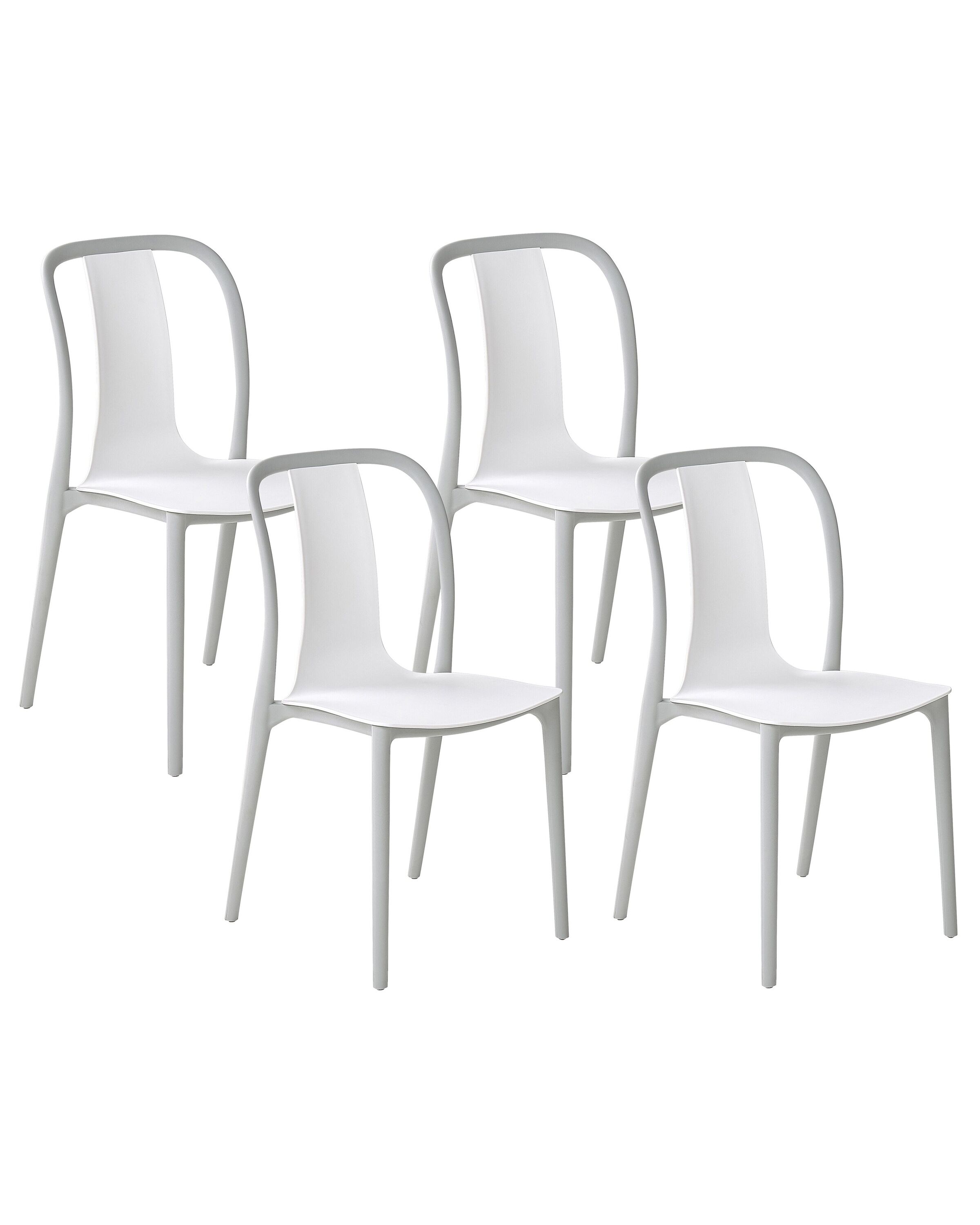 Set of 4 Garden Chairs White and Grey SPEZIA