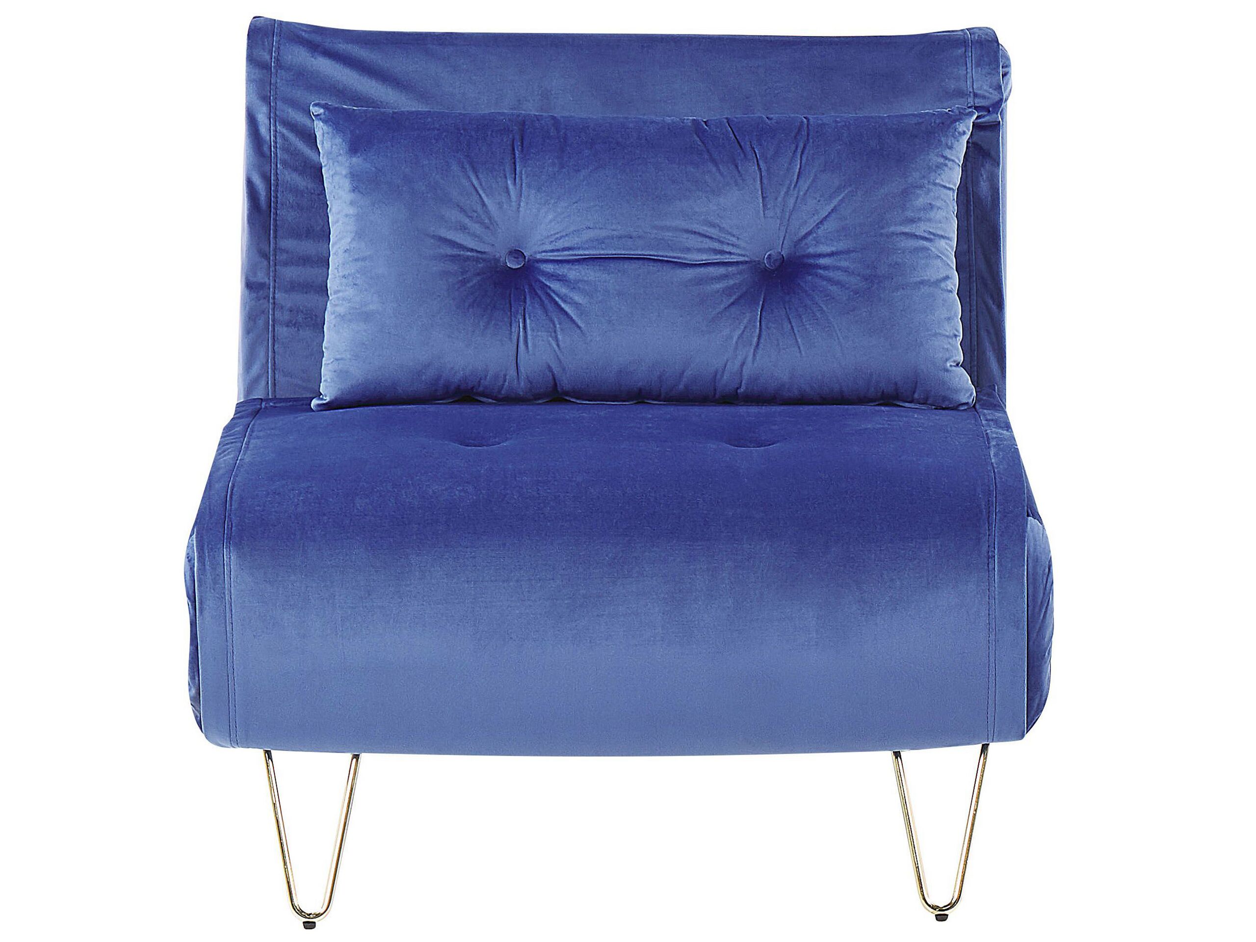 Velvet Sofa Bed Navy Blue VESTFOLD