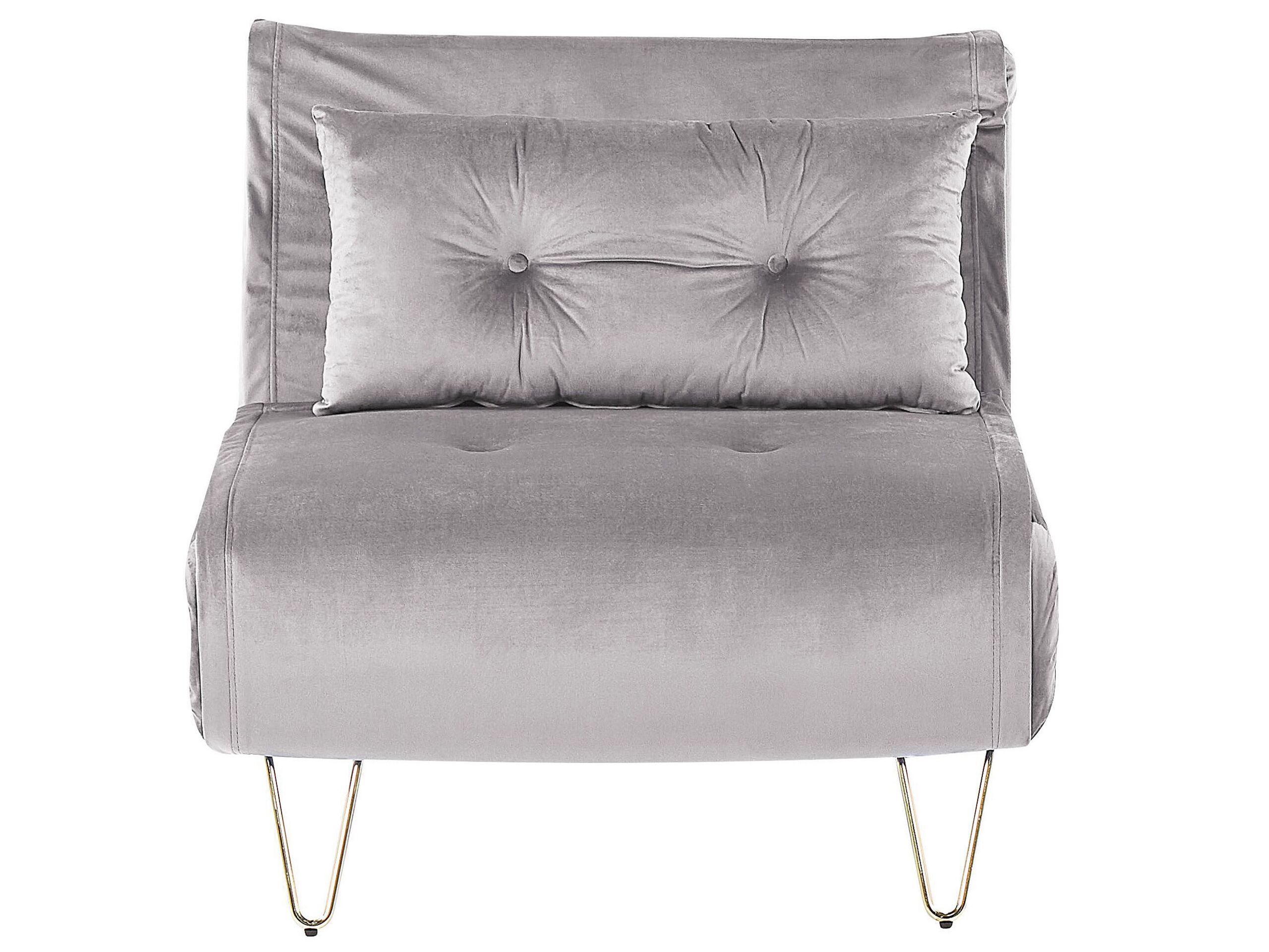 Velvet Sofa Bed Grey VESTFOLD
