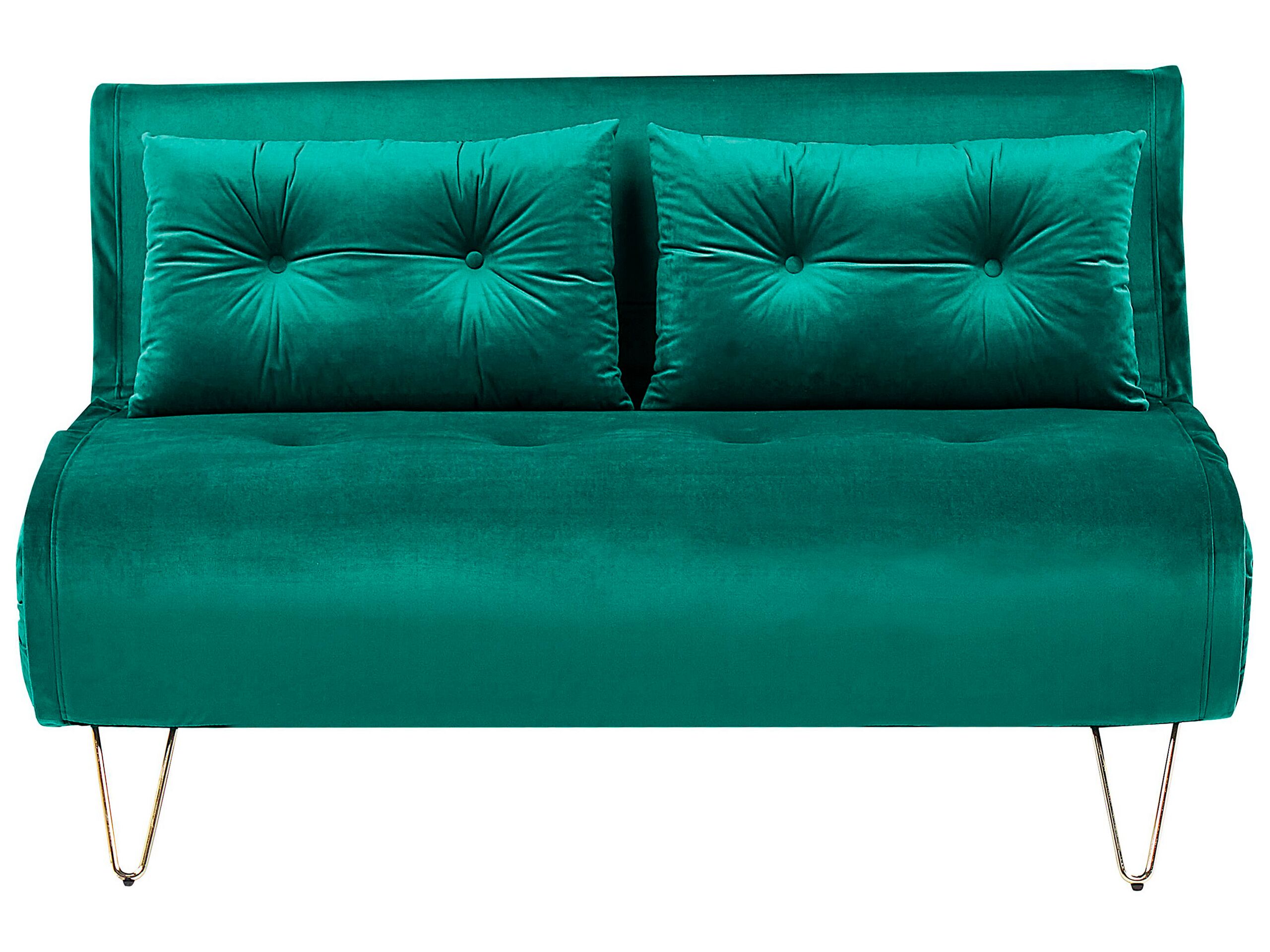 2 Seater Velvet Sofa Bed Dark Green VESTFOLD