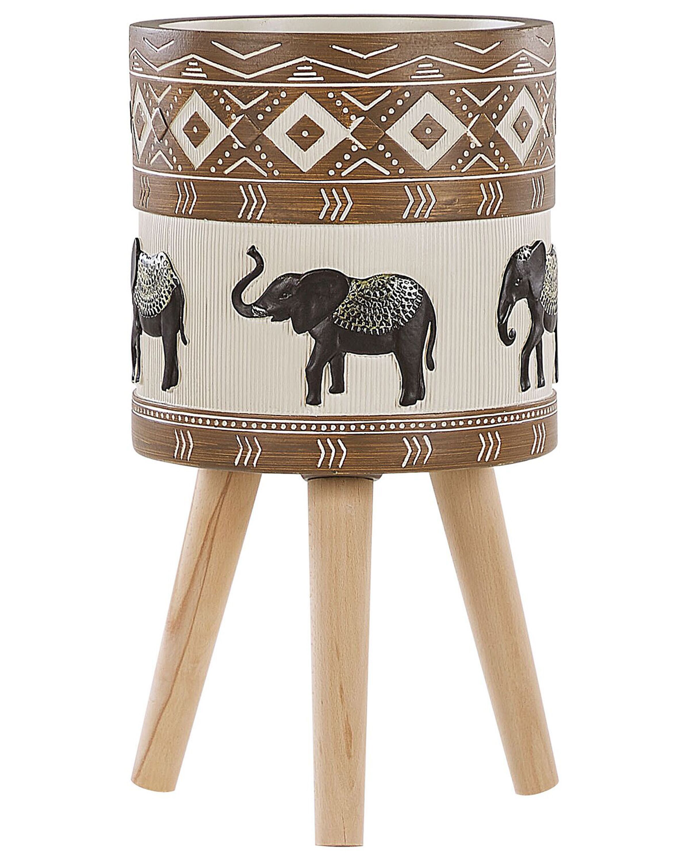 Plant Pot Stand 30 x 30 x 55 cm Beige and Brown ACHILIO