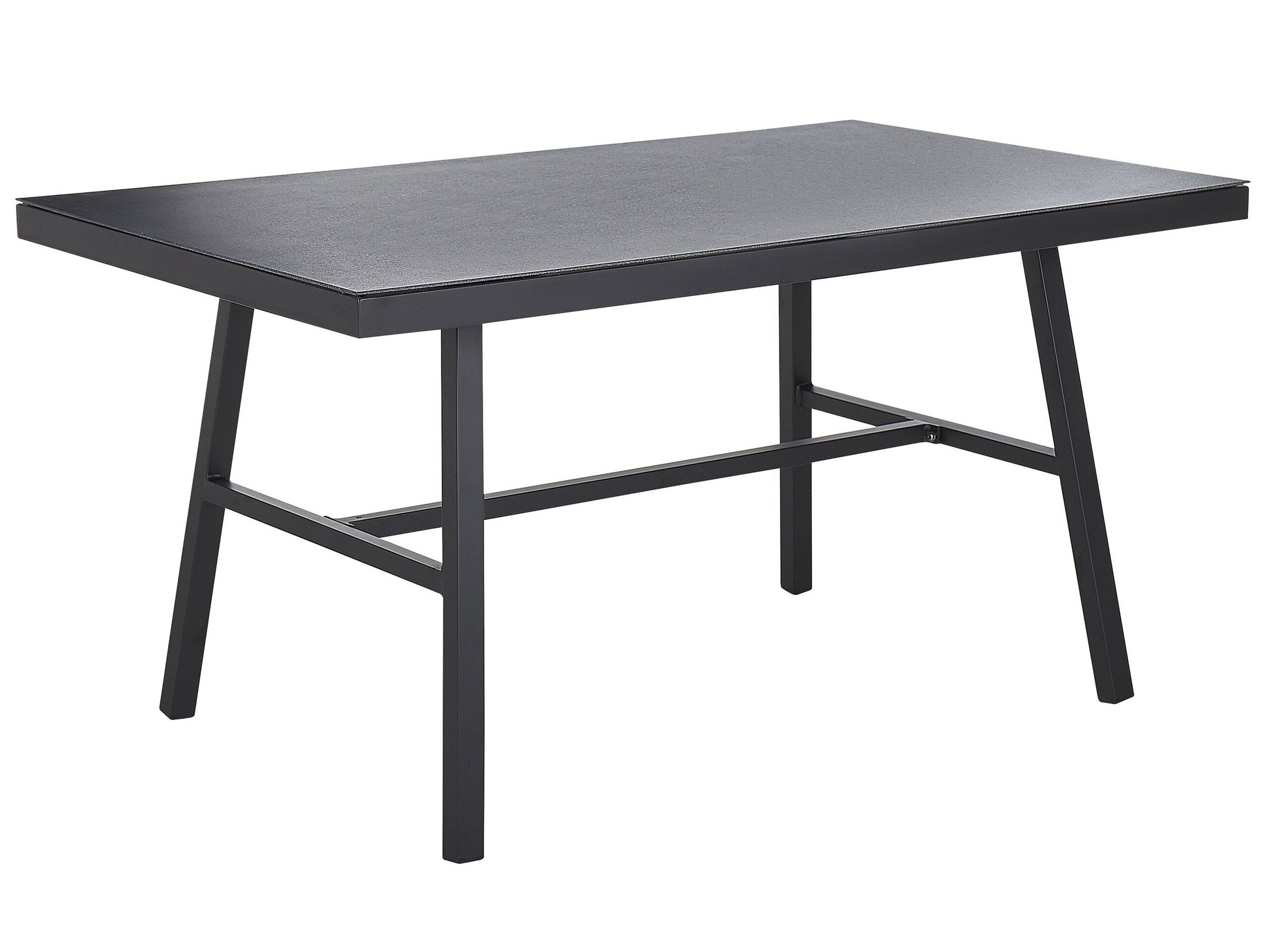 Metal Garden Dining Table 150 x 90 cm Black CANETTO