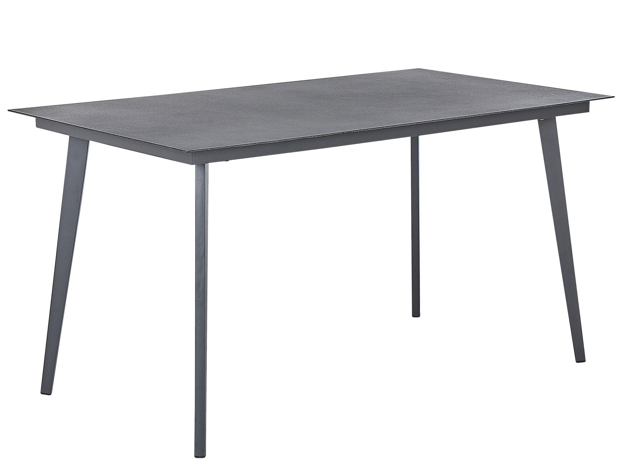 Metal Garden Dining Table 140 x 80 cm Grey MILETO