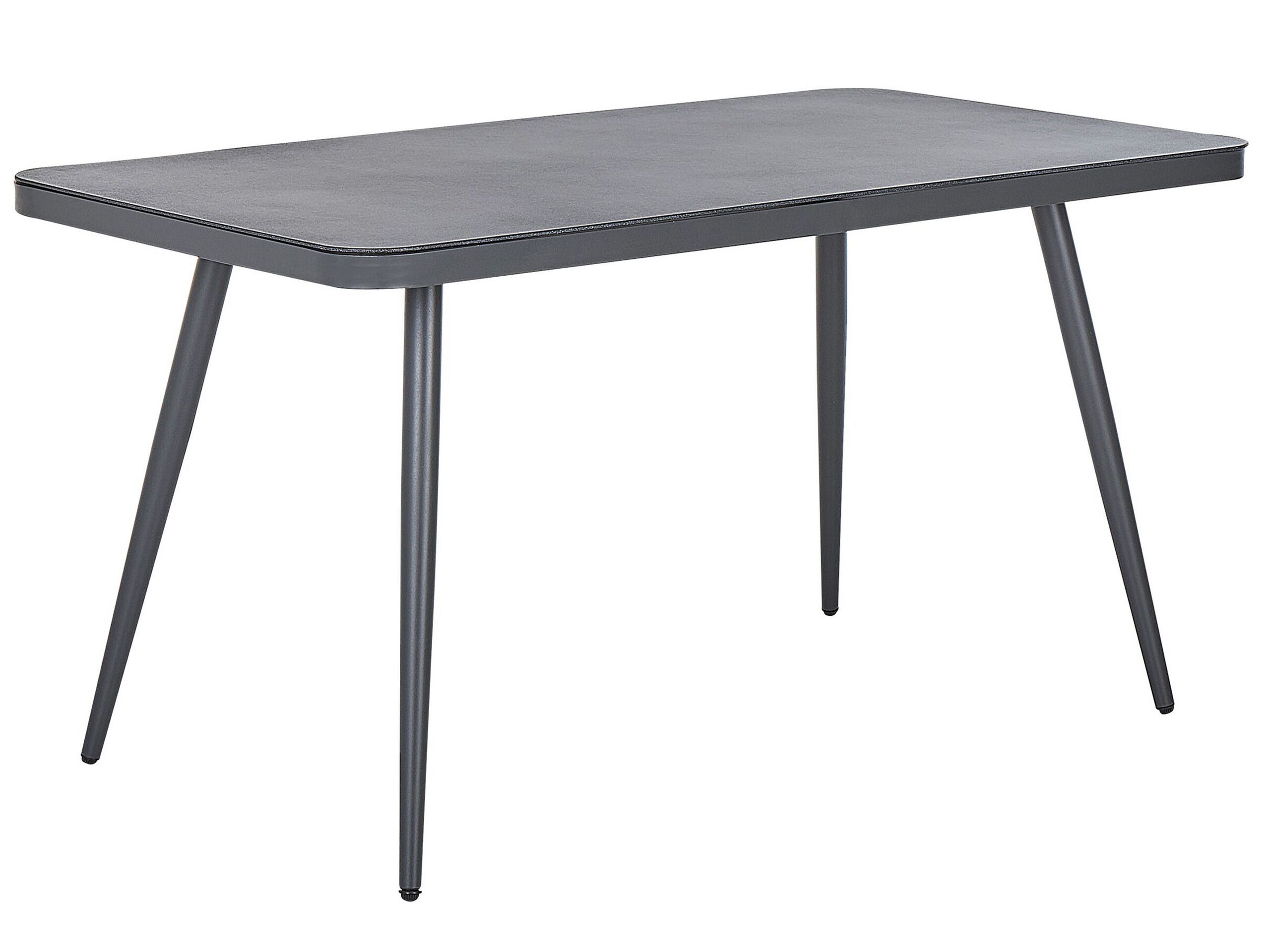 Metal Garden Dining Table 140 x 80 cm Grey LIPARI