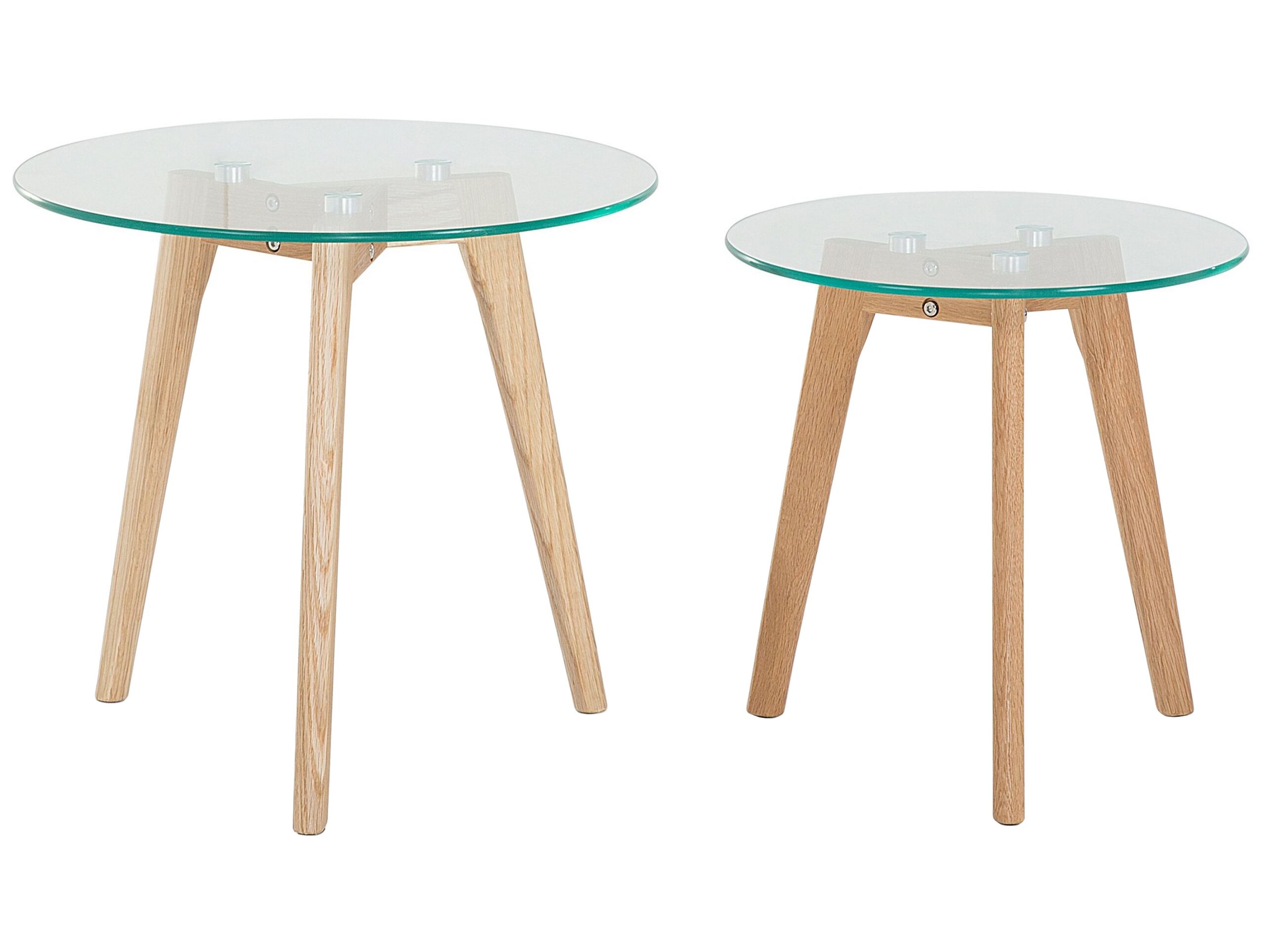Nest of 2 Glass Top Coffee Tables MISSOURI