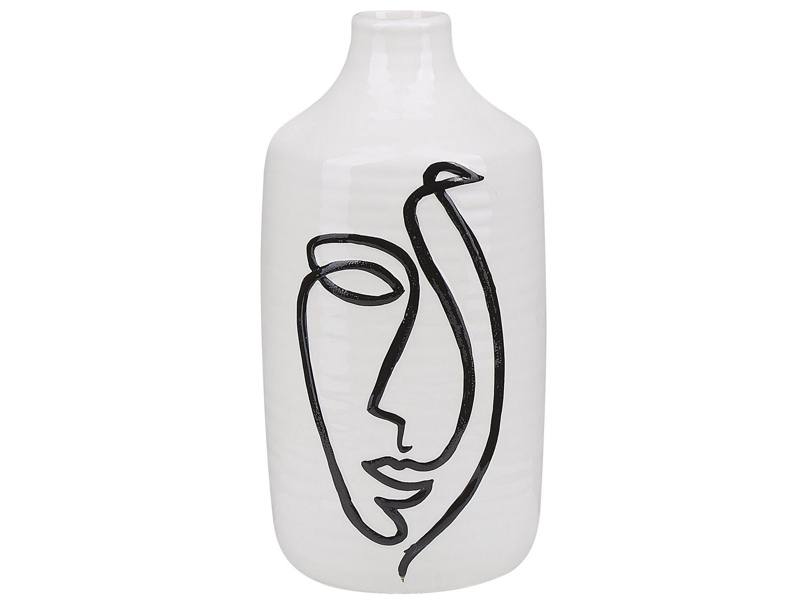 Stoneware Flower Vase 22 White Black