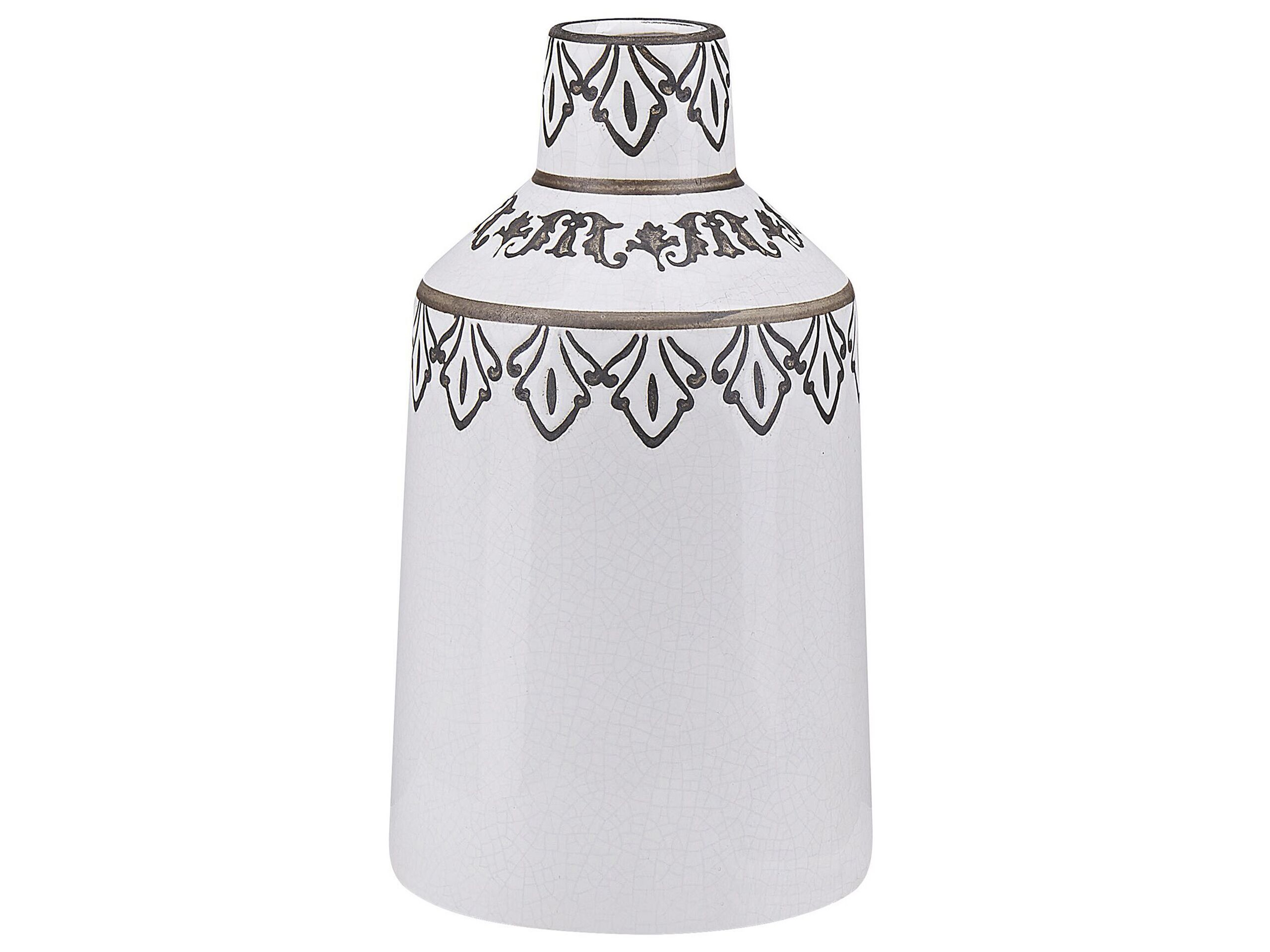 Stoneware Flower Vase 25 White Black