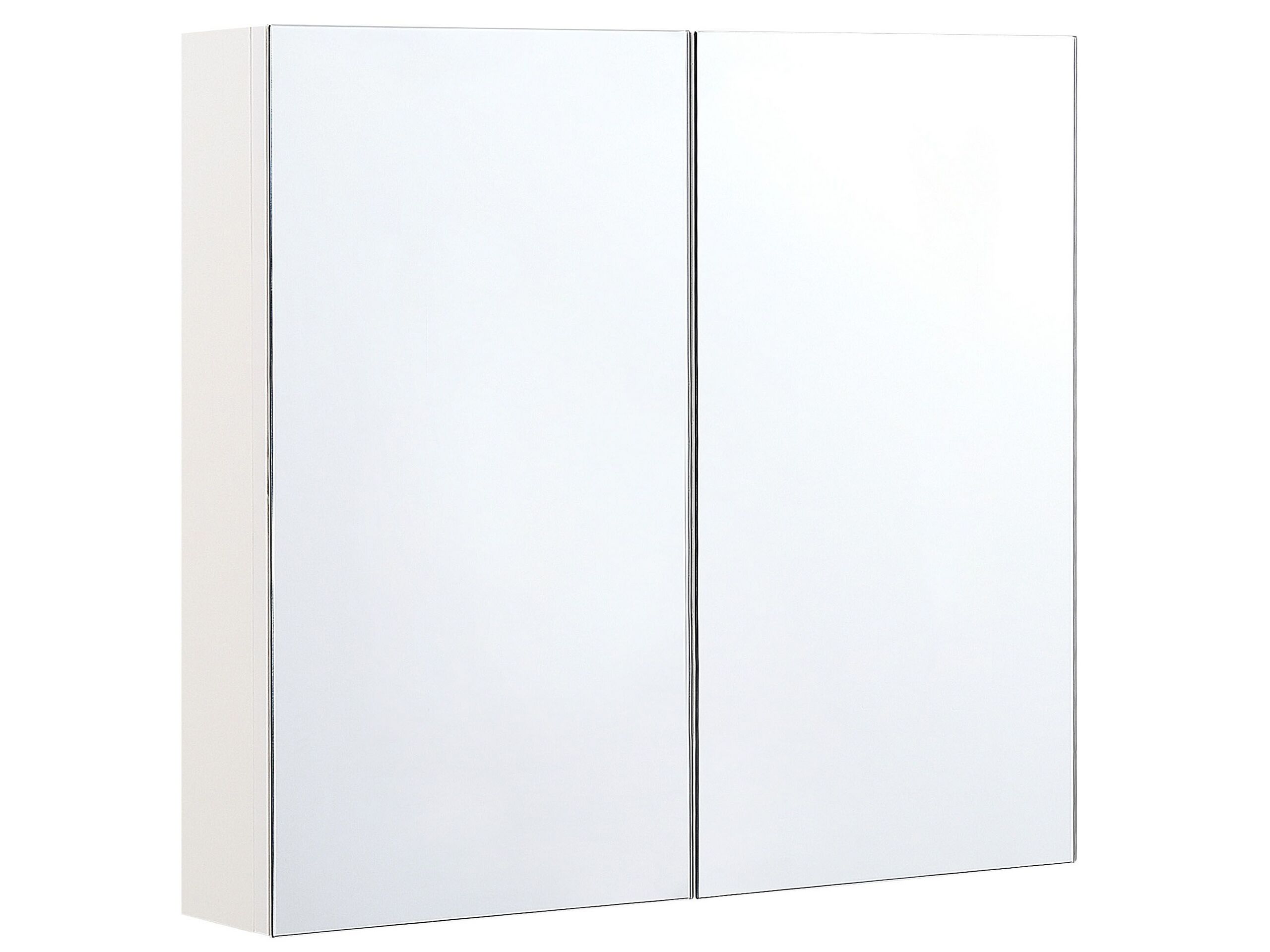 Bathroom Wall Mounted Mirror Cabinet 80 x 70 cm White NAVARRA