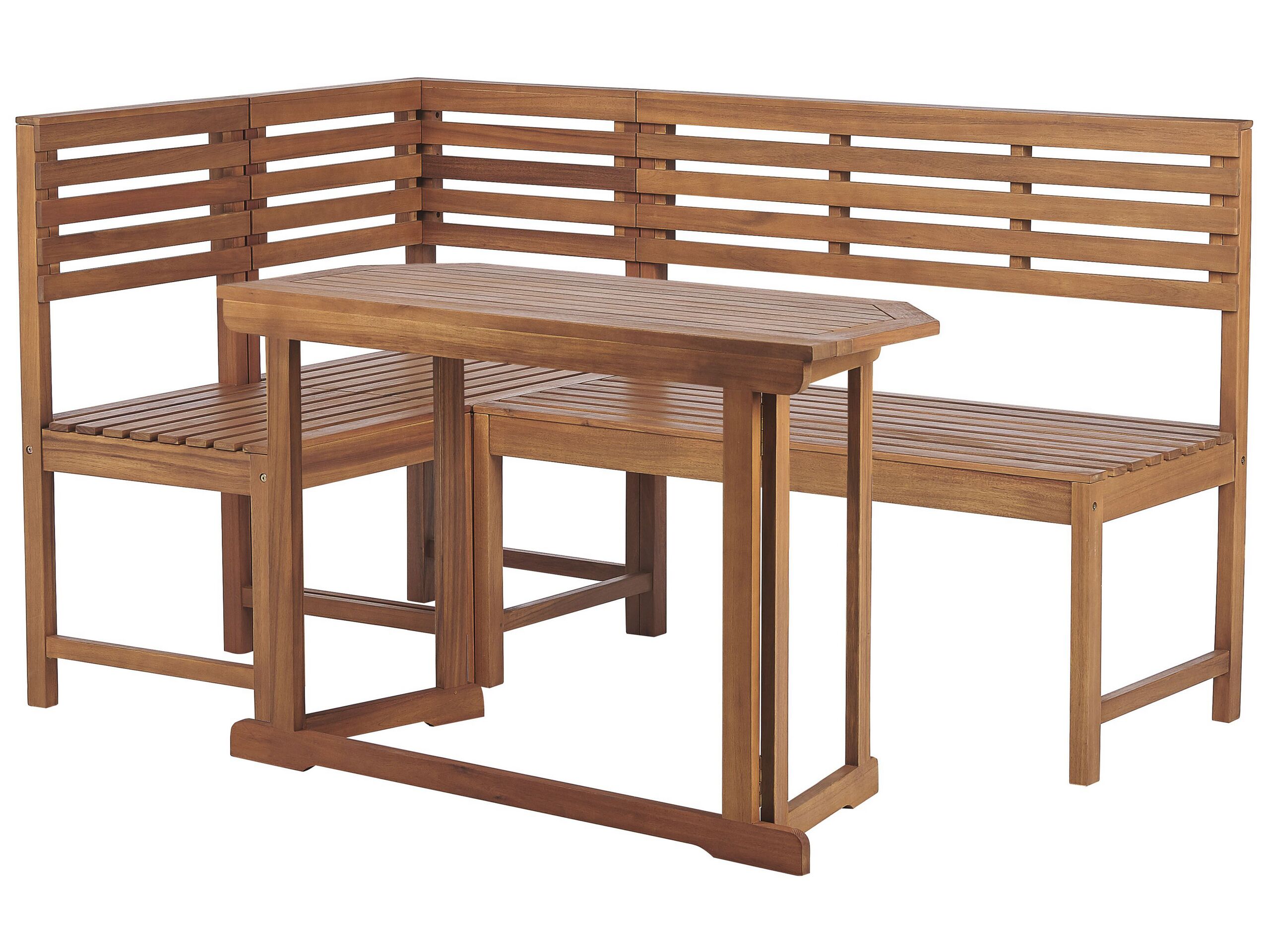 Acacia Wood Balcony Corner Bench Set TREIA
