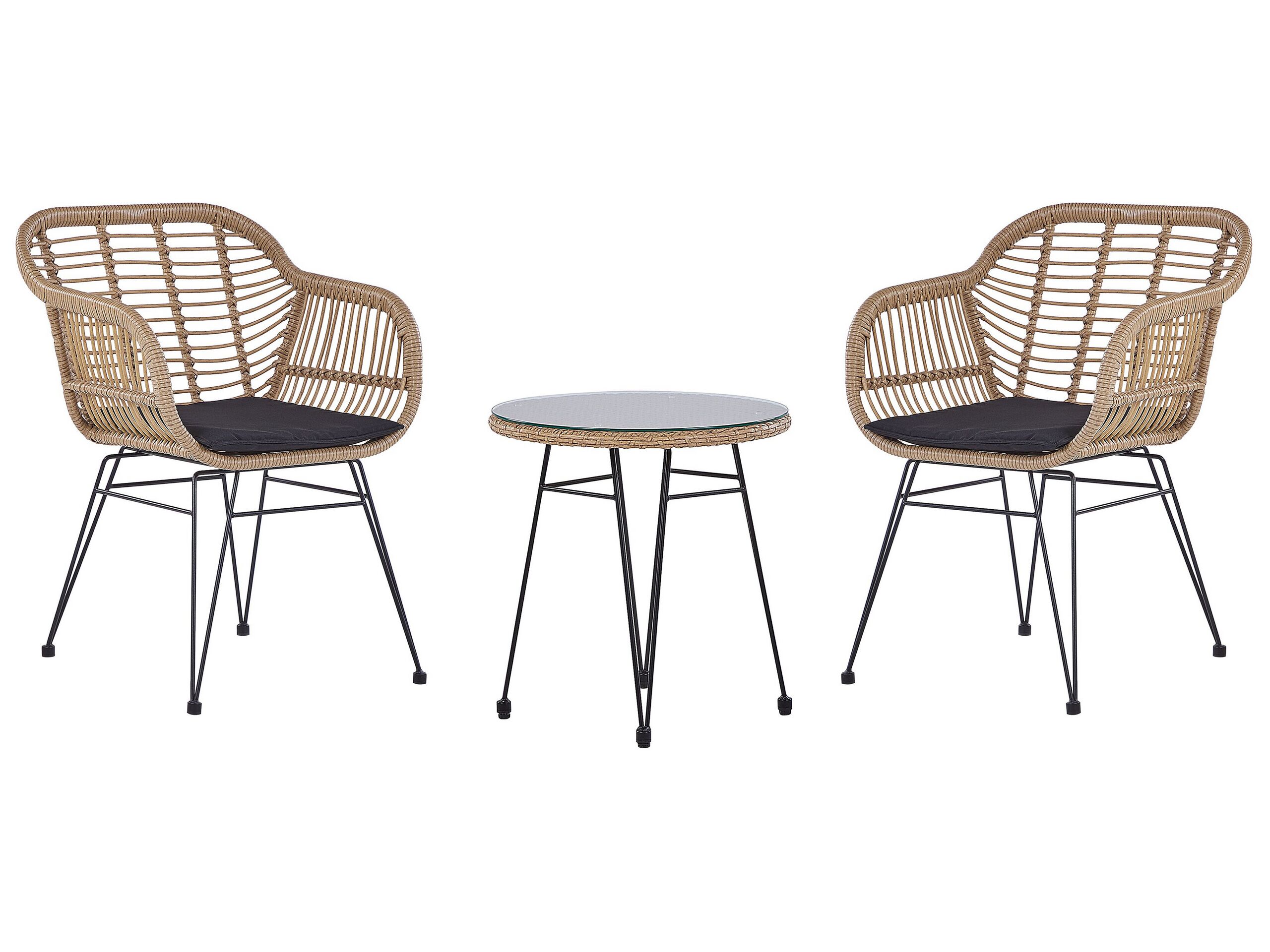 PE Rattan Bistro Set Natural TROPEA II