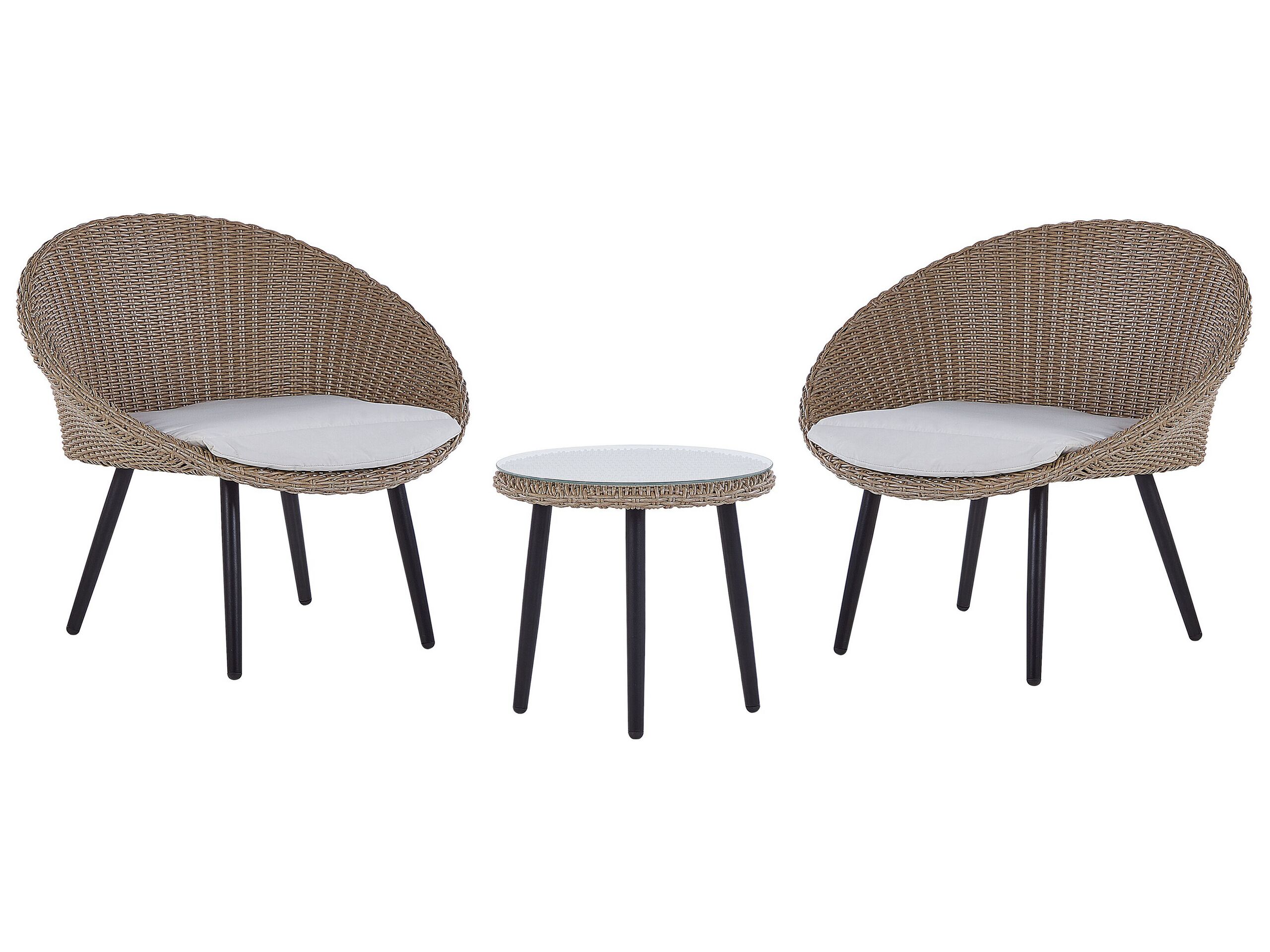 PE Rattan Bistro Set Natural ORTIGIA