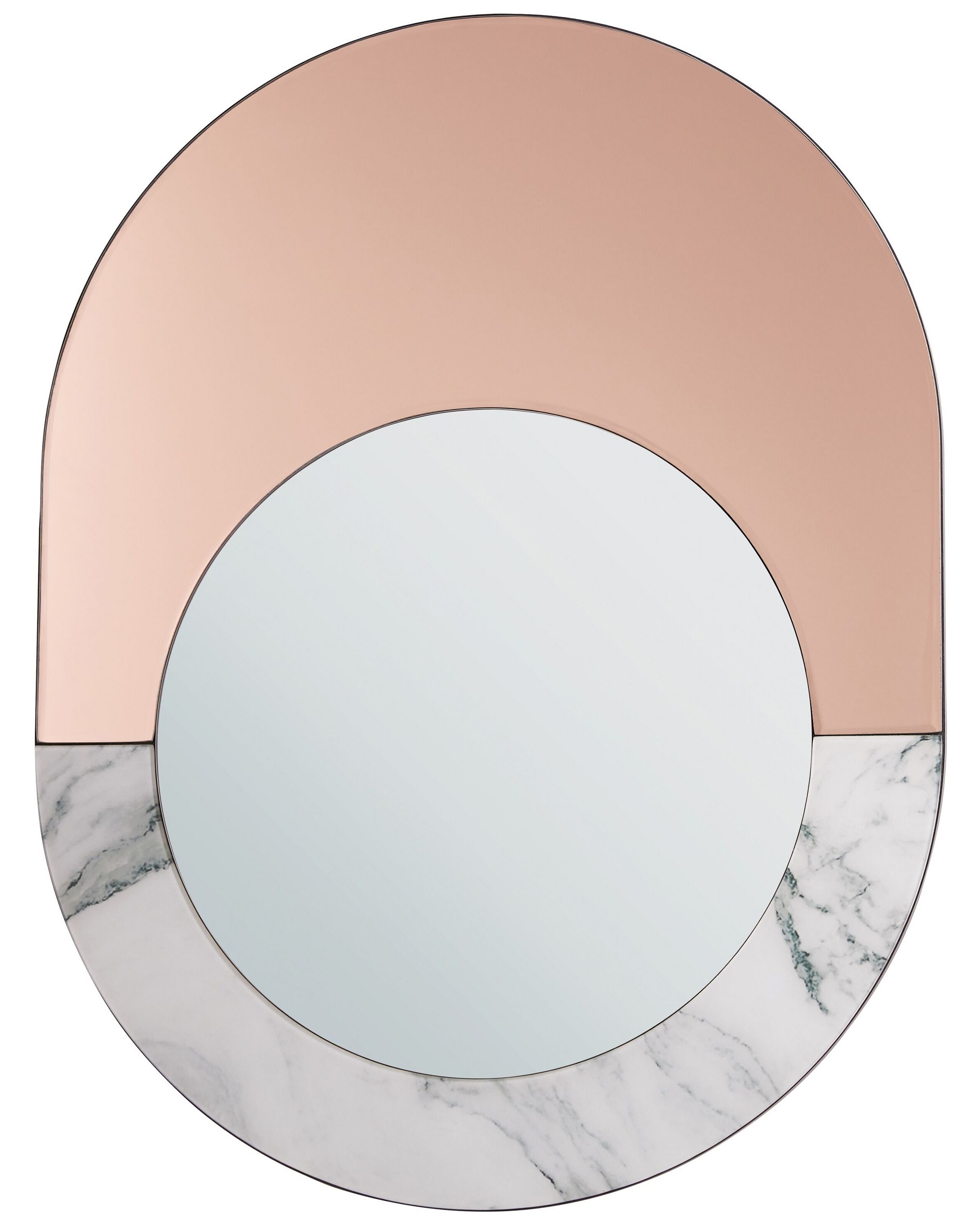 Oval Wall Mirror 65x50cm Marble Effect