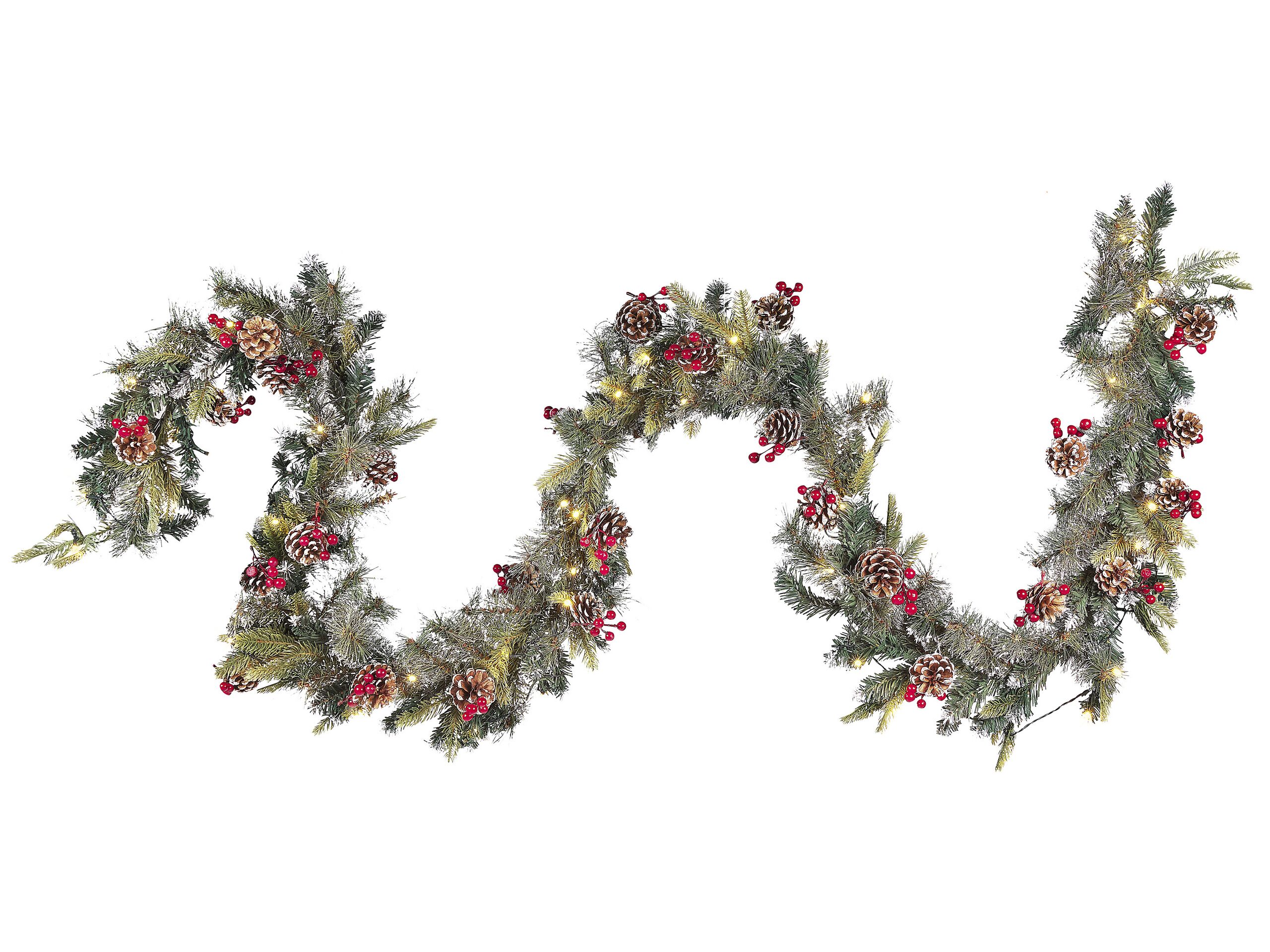 Pre-Lit Snowy Christmas Garland 270cm Green