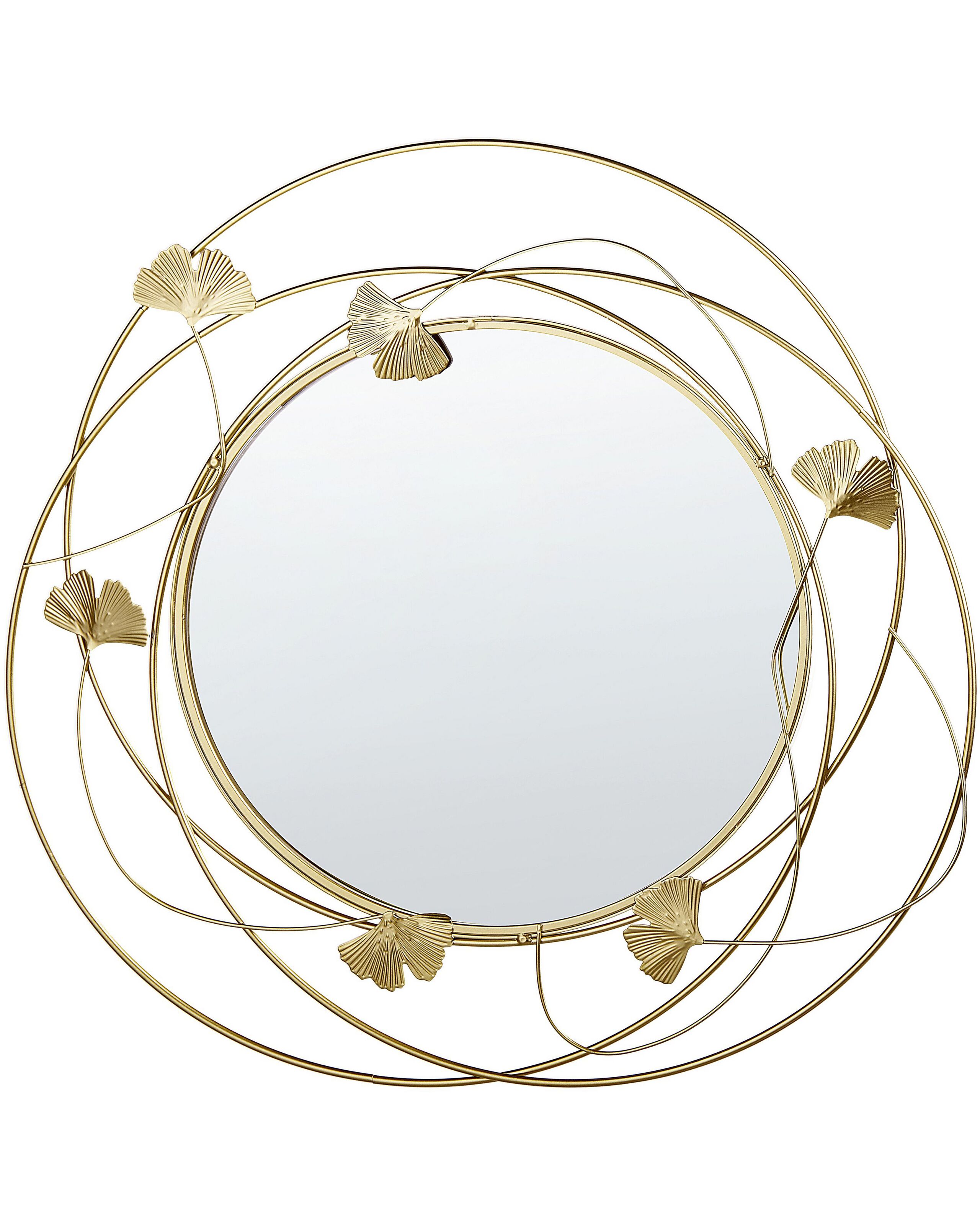 Round Metal Wall Mirror 47cm Gold