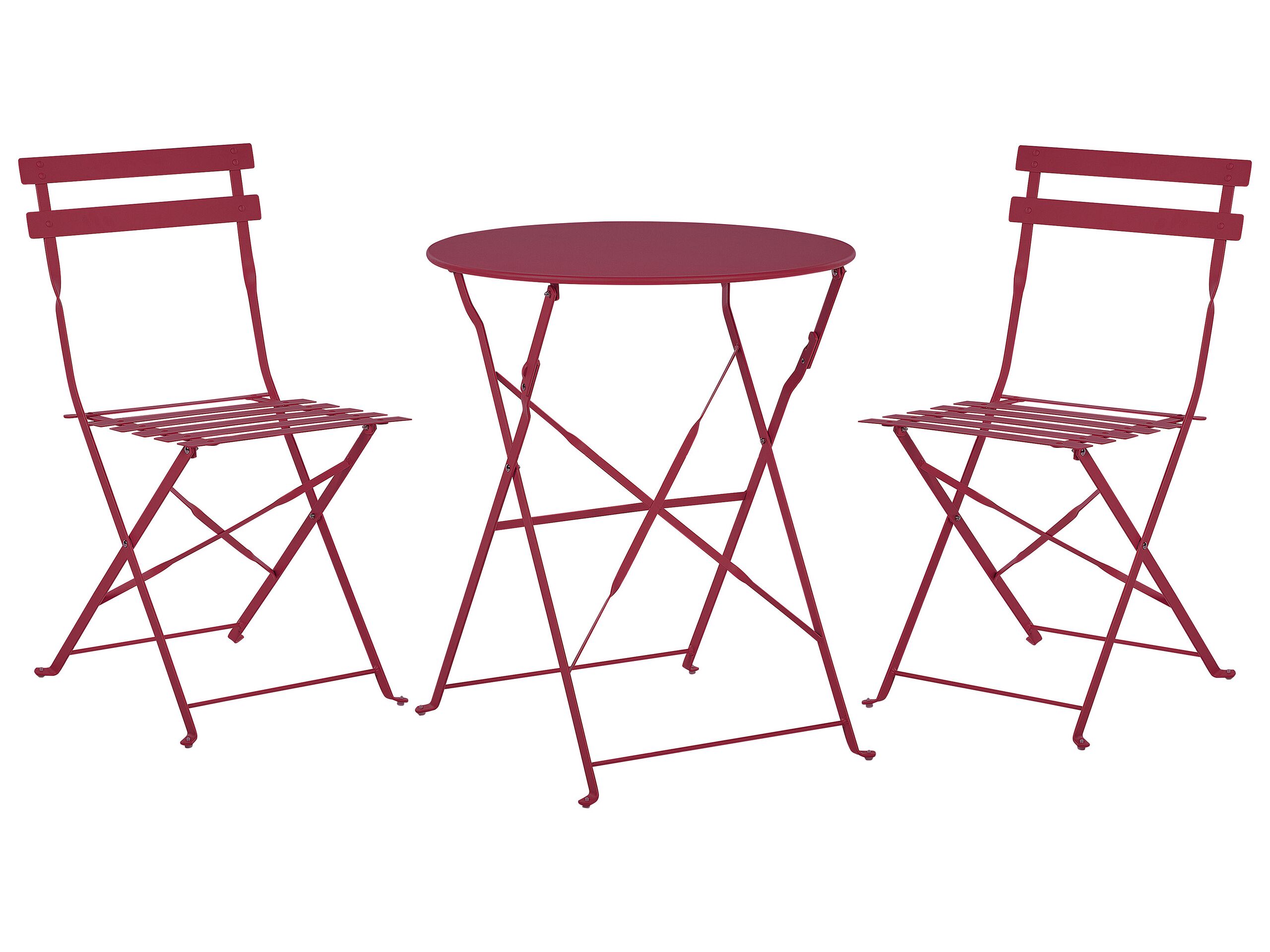 Steel Garden Bistro Set Burgundy FIORI