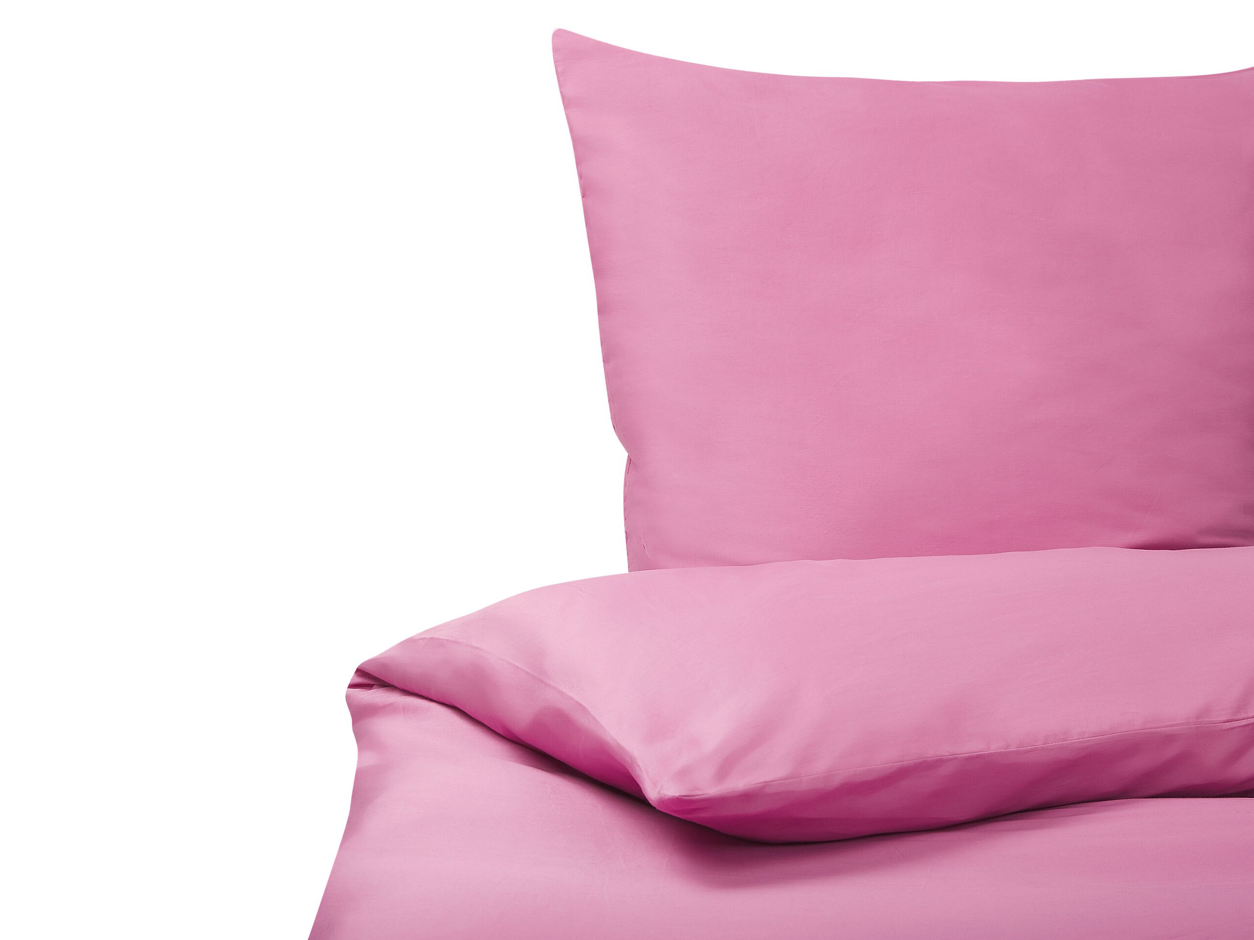 Cotton Sateen Duvet Cover Set 200 x 220 cm Pink HARMONRIDGE