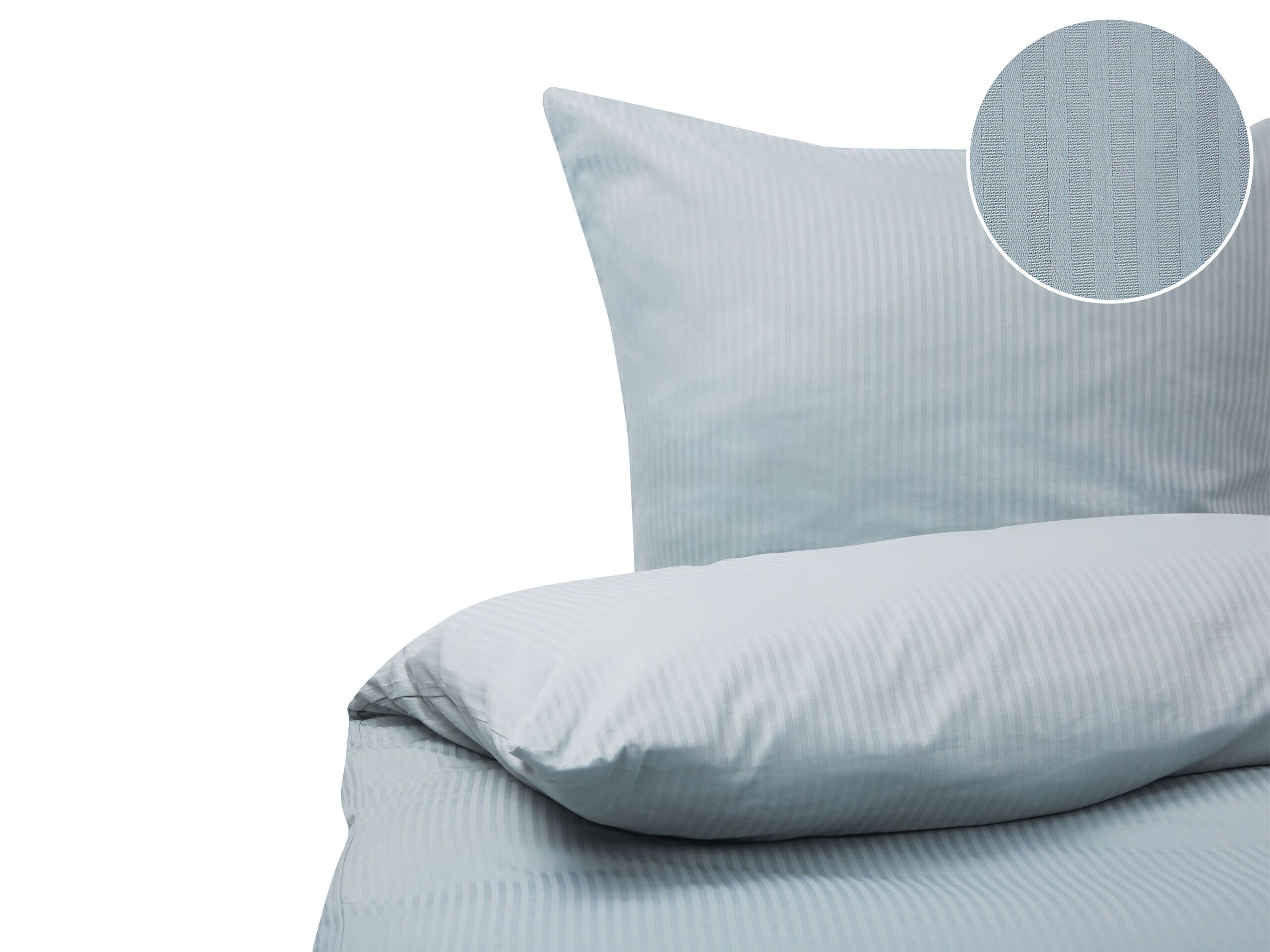 Cotton Sateen Duvet Cover Set Striped Pattern 200 x 220 cm Grey AVONDALE